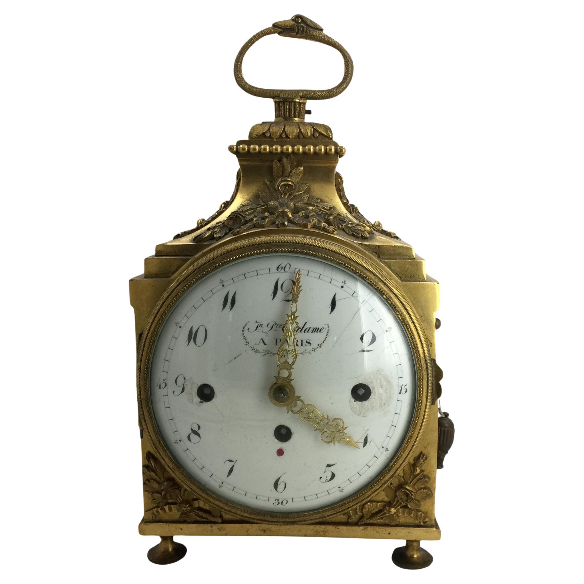Louis XVI Ormolu Carriage Clock, Pendule d'Officier, Late 18th Century For Sale