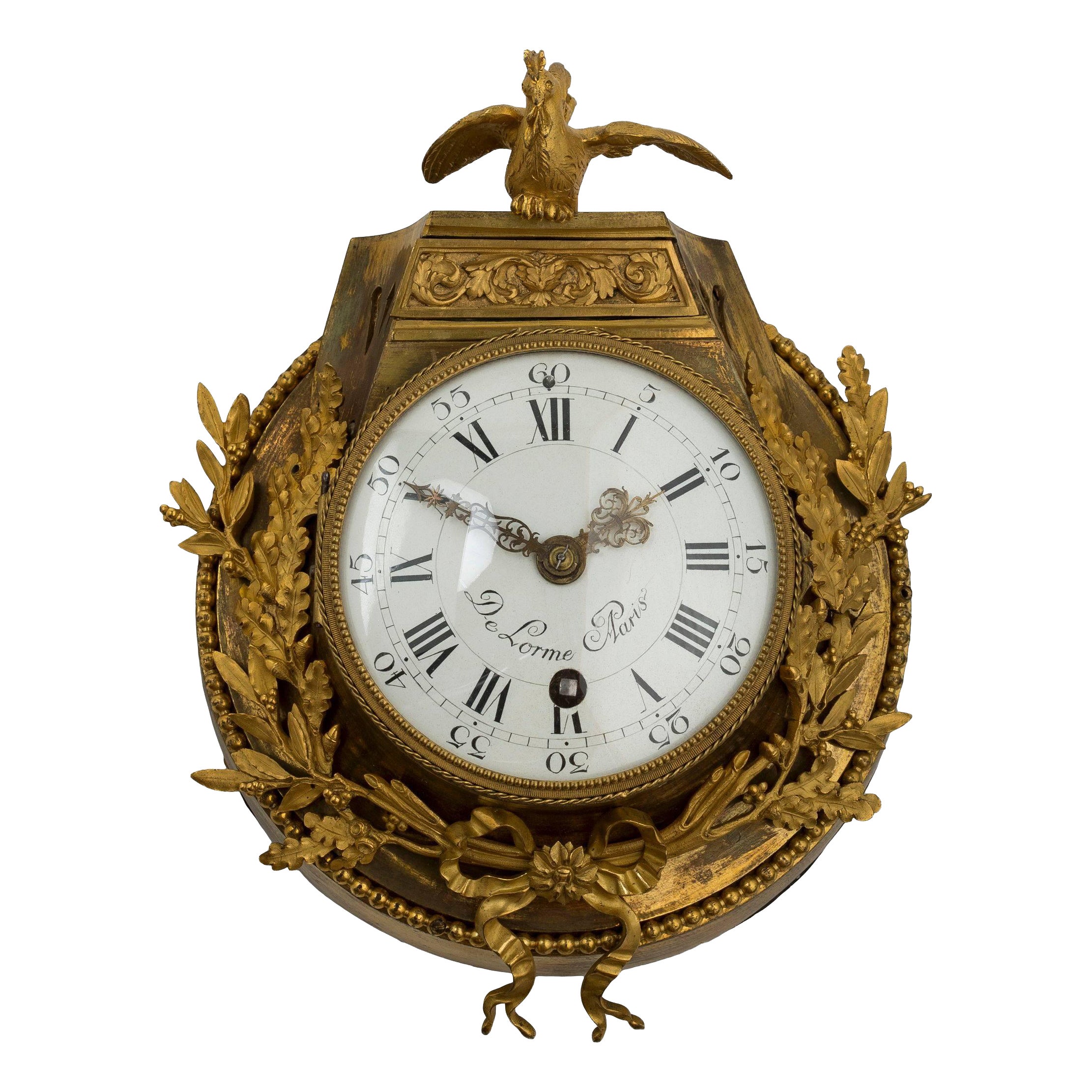 Louis XVI Ormolu Cartel Clock For Sale