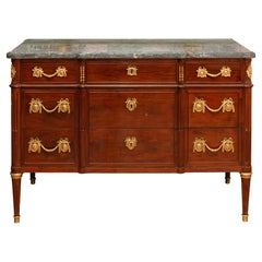 Louis XVI Ormolu Mounted Mahogany Commode Attributed to Riesener, Circa 1780s