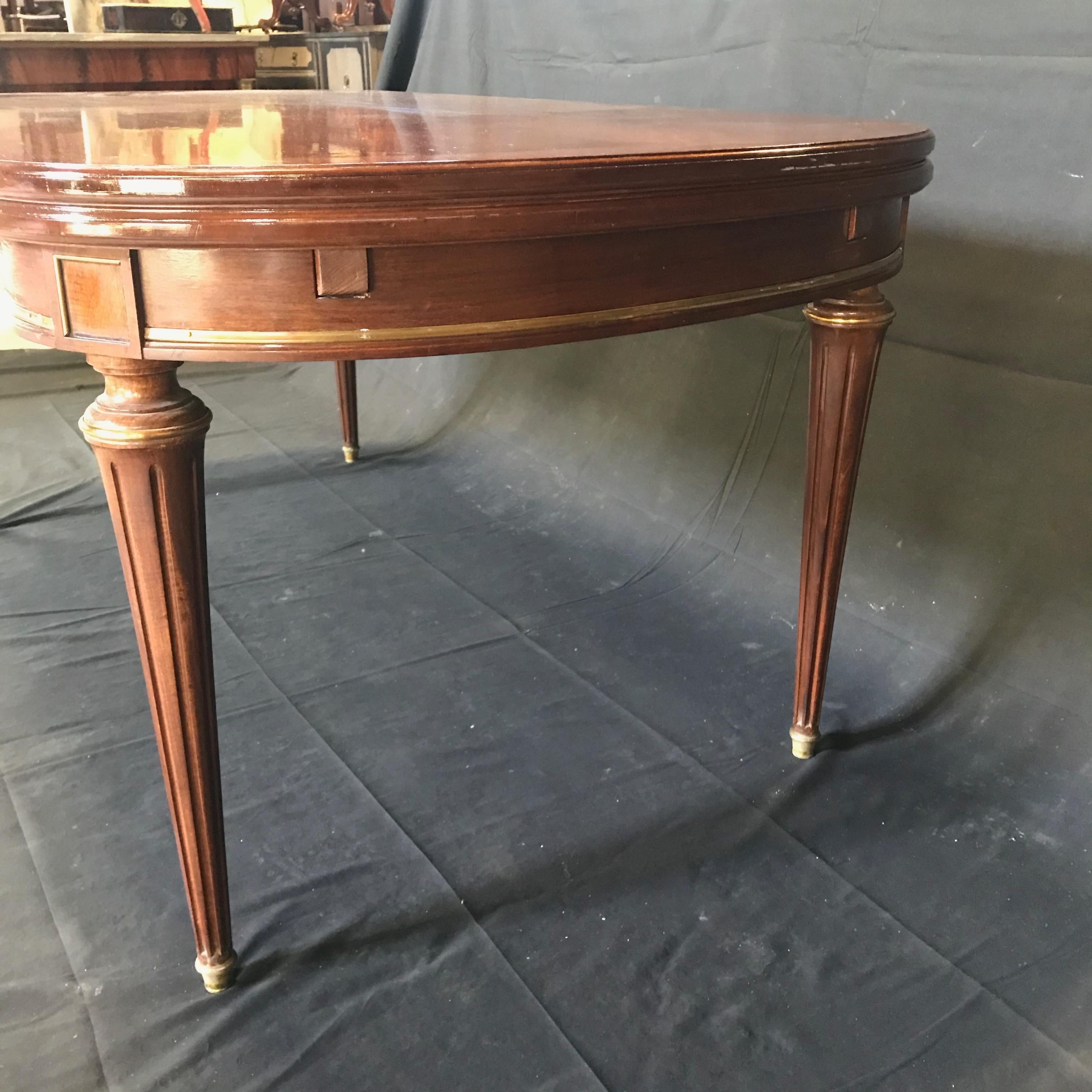 Louis XVI Oval Inlaid Fruitwood Dining Table with Two Leaves 6