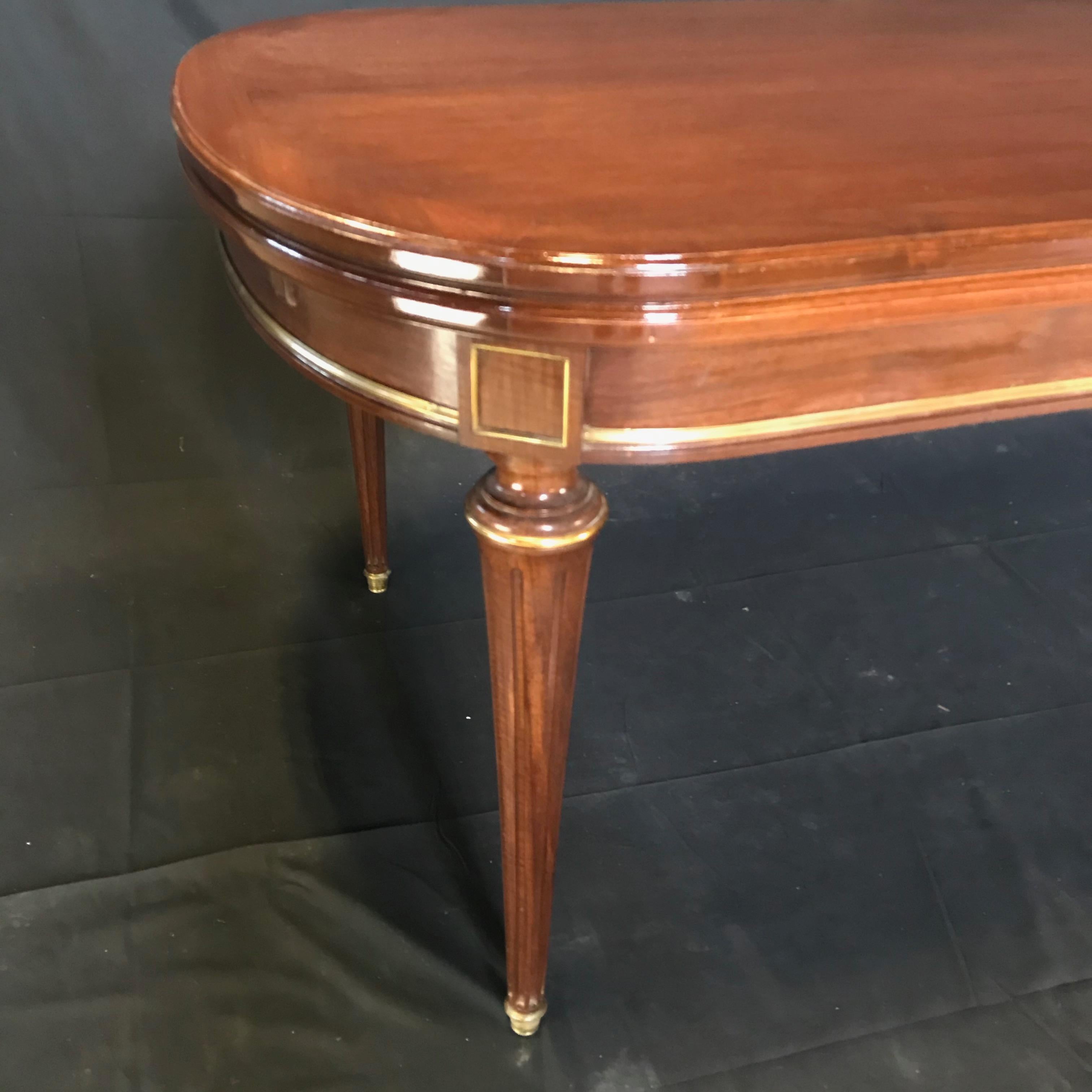 Louis XVI Oval Inlaid Fruitwood Dining Table with Two Leaves 3