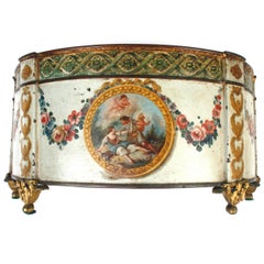 Cachepot in talpa Luigi XVI dipinto e decorato in oro, 1780 ca.