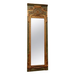 Louis XVI Painted and Parcel Gilt Mirror