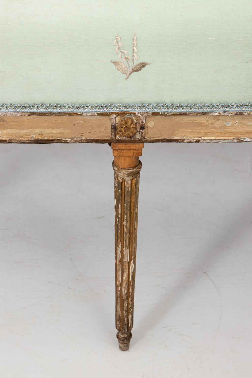 Louis XVI Painted and Parcel Gilt Settee 1