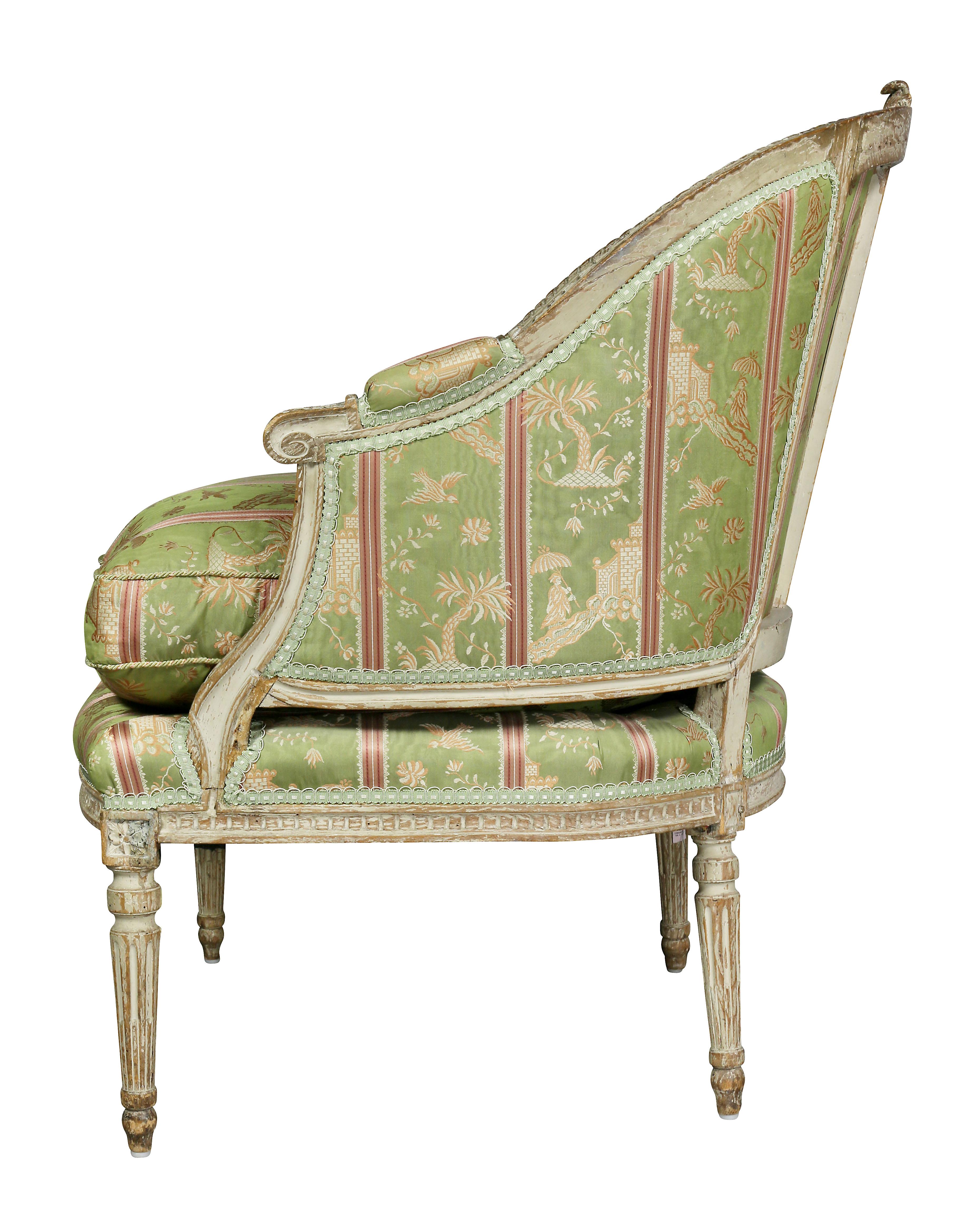 Louis XVI Painted Bergere For Sale 2