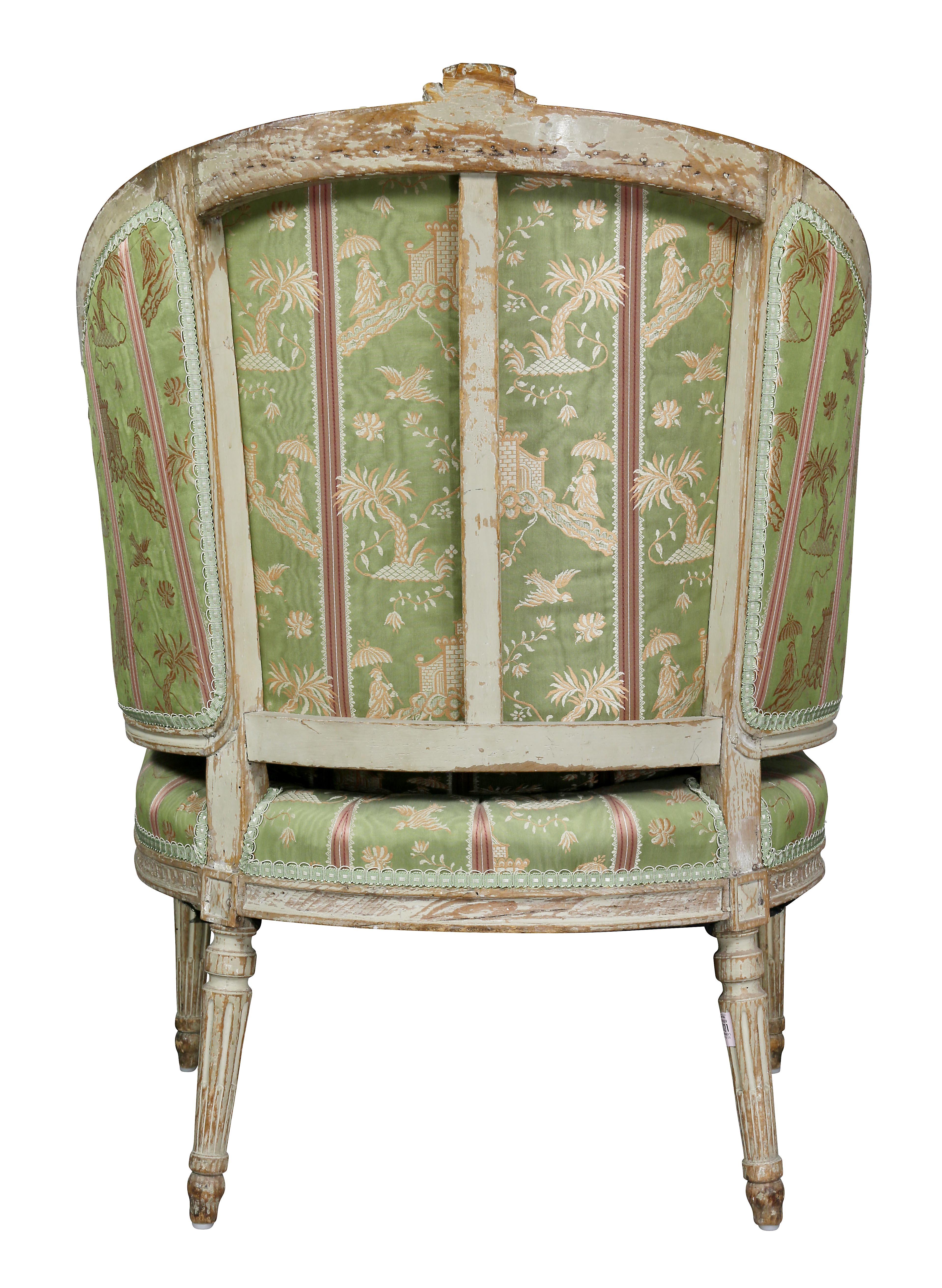 Louis XVI Painted Bergere For Sale 3