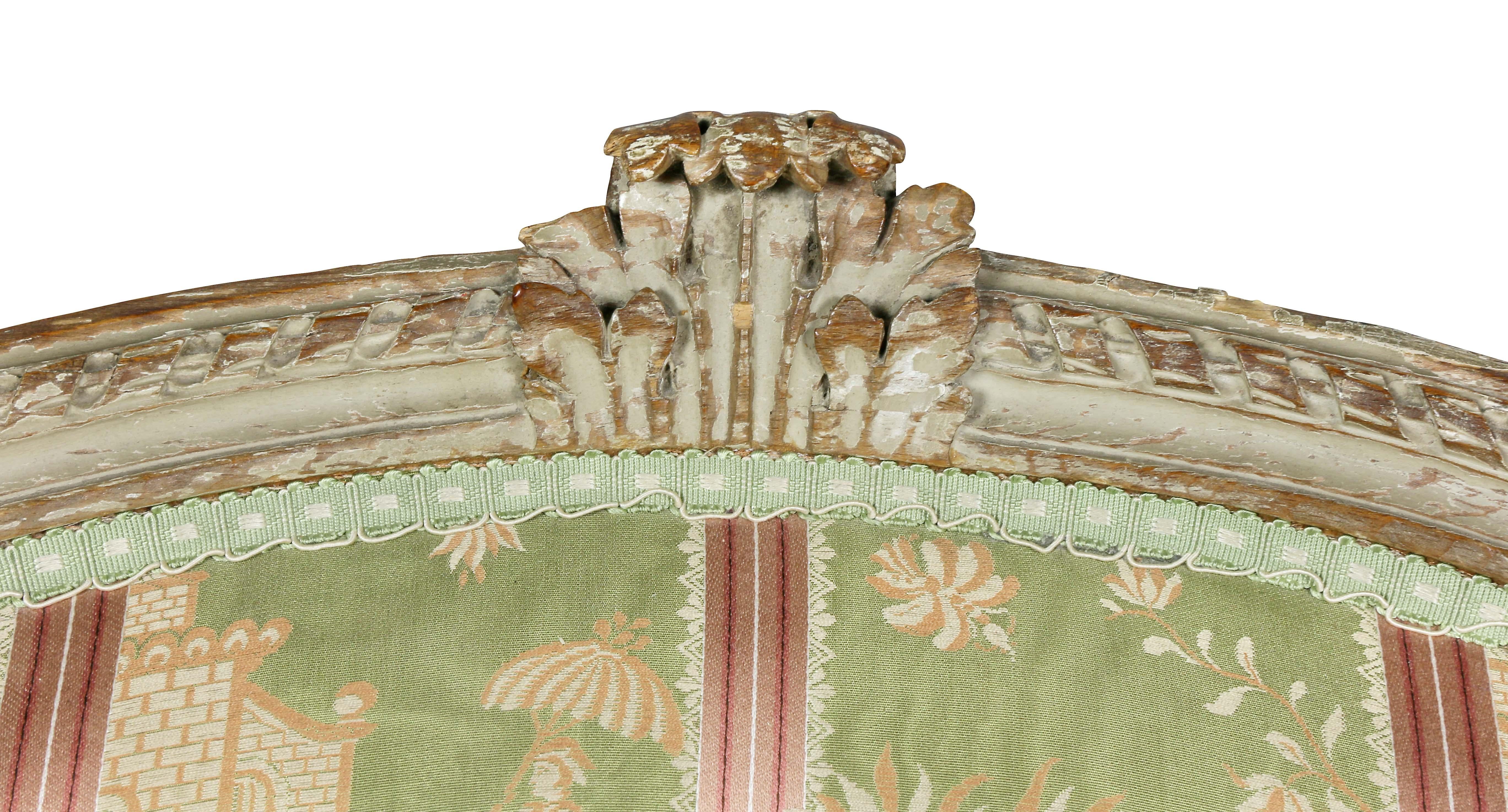 Louis XVI Painted Bergere In Good Condition For Sale In Essex, MA