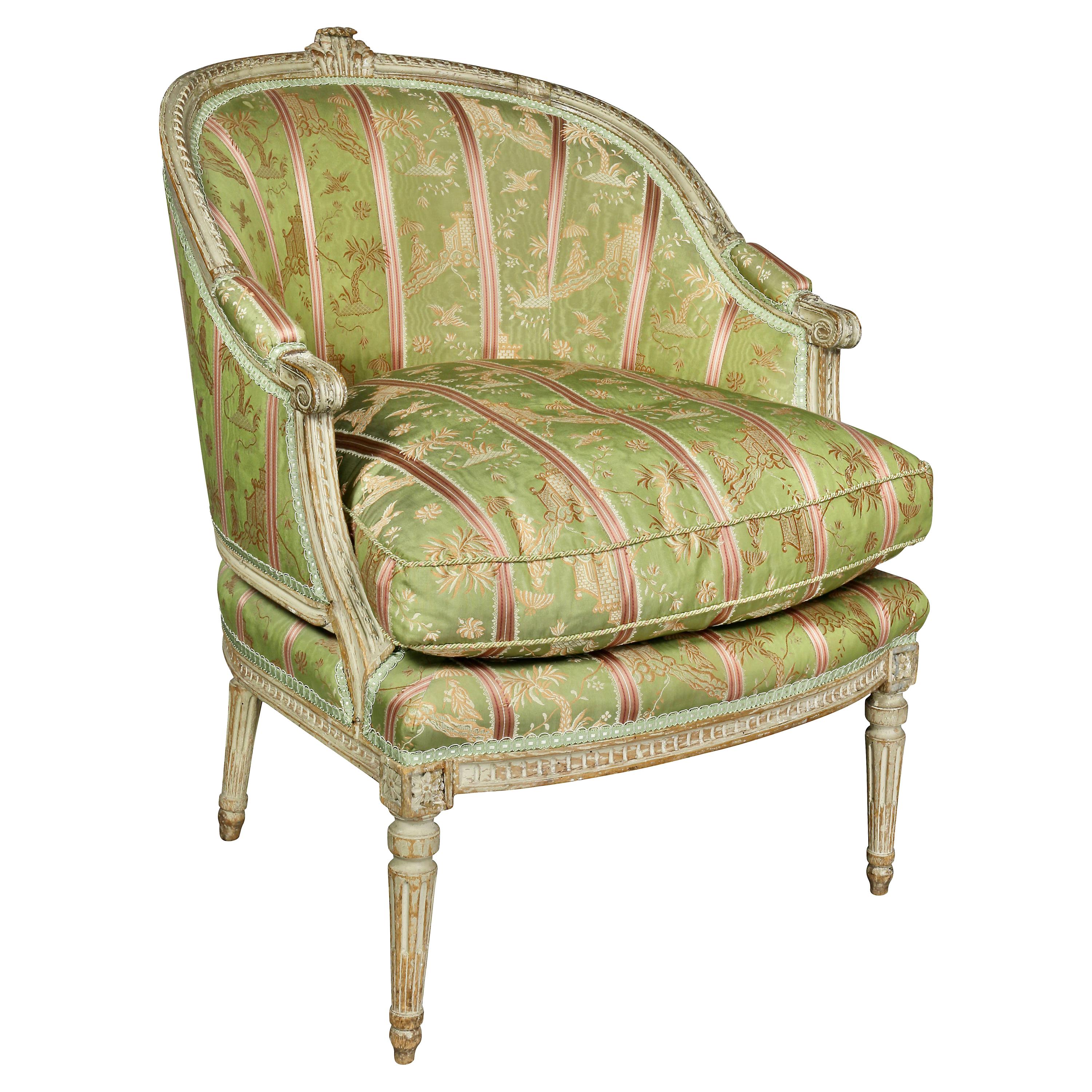Louis XVI Painted Bergere For Sale