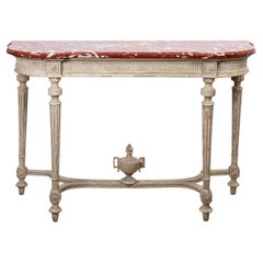 Louis XVI Painted Console with Marble Top