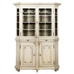 Louis XVI Painted Glass Front Display Cabinet