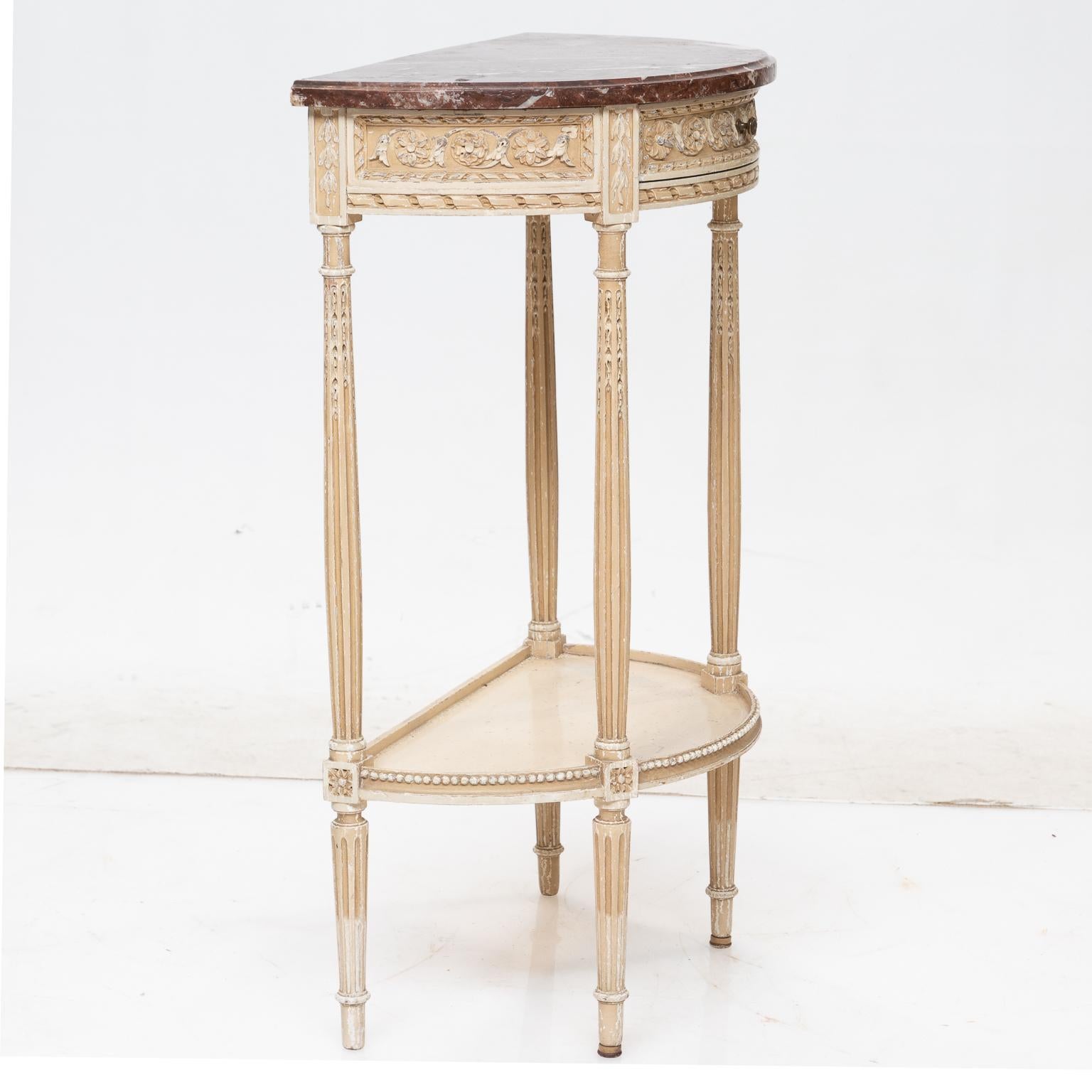 Late 19th Century Louis XVI Painted Marble-Top Console