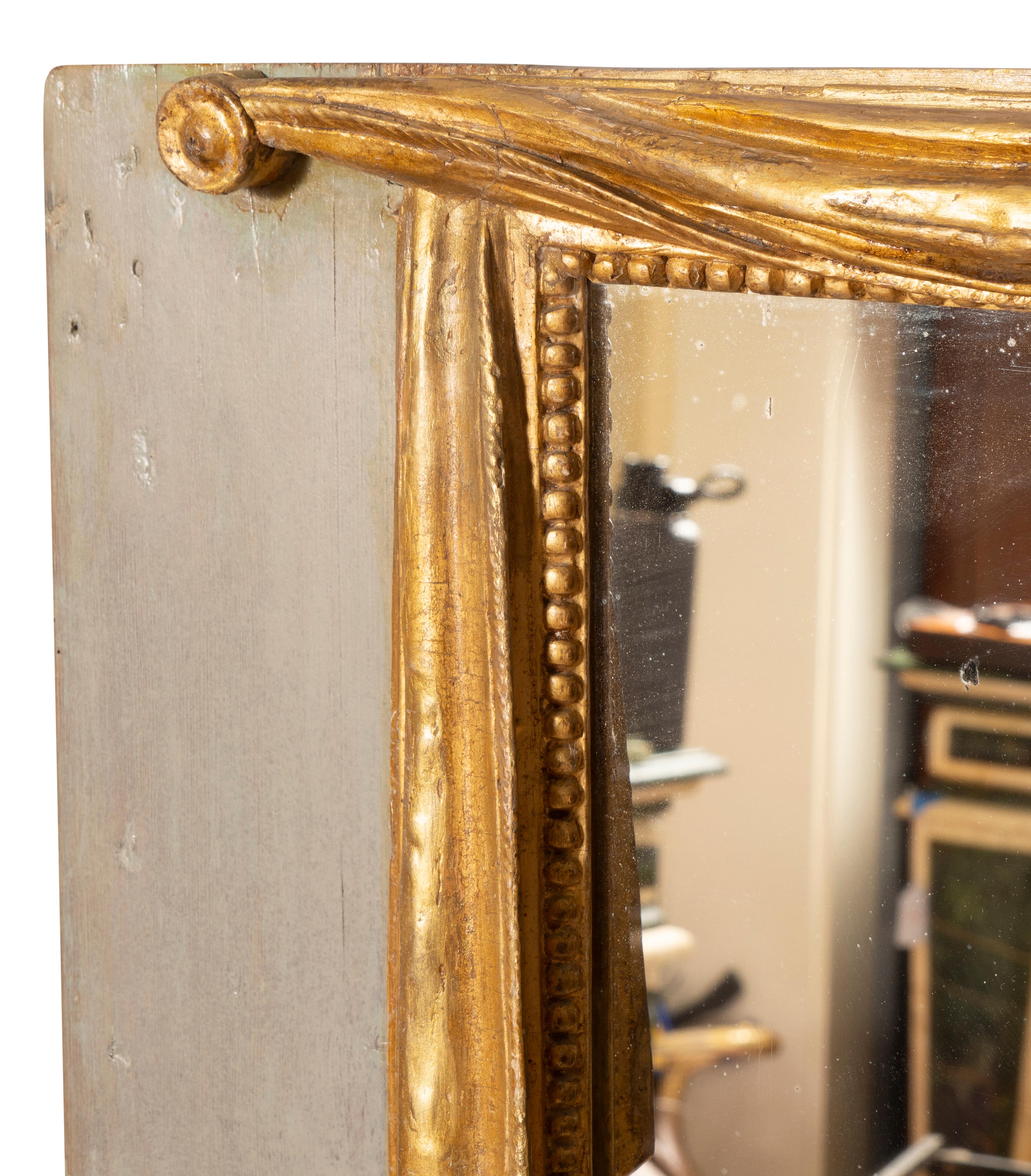 Early 19th Century Louis XVI Painted Overmantle Mirror For Sale