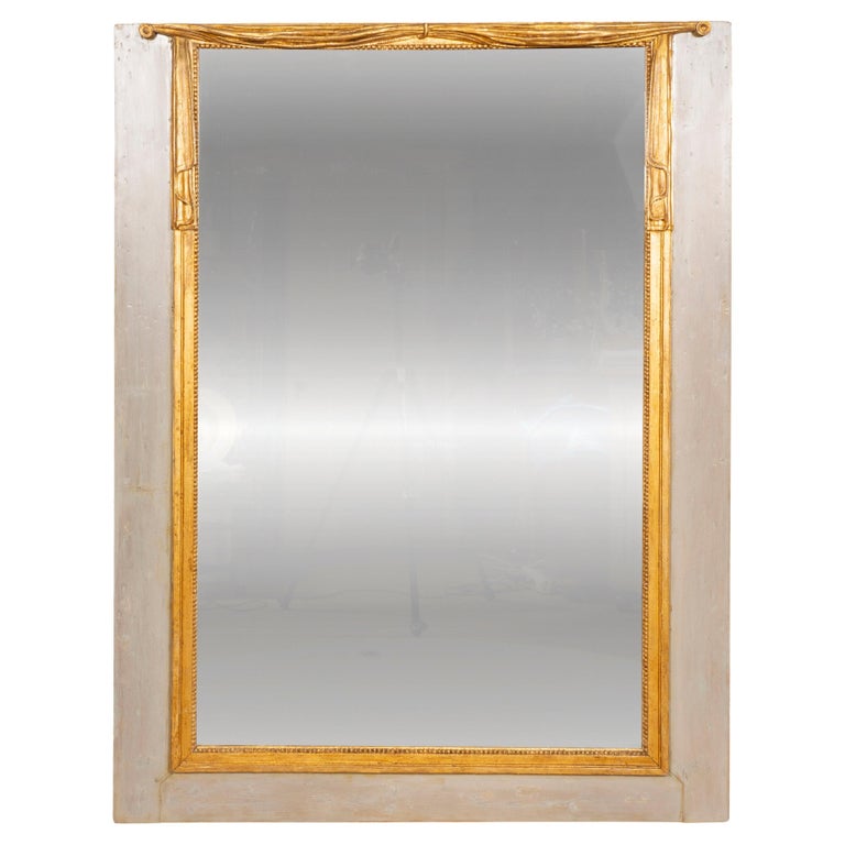 Louis XVI Painted Overmantle Mirror For Sale at 1stDibs