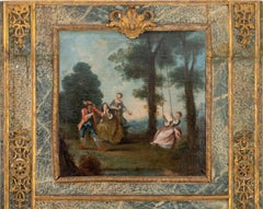Louis XVI Painted Trumeau Mirror, 18th Century