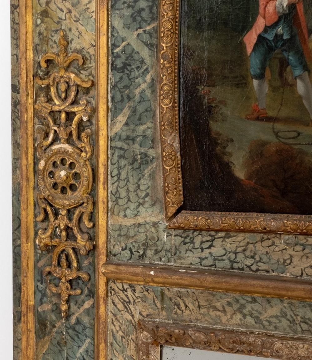 Louis XVI Painted Trumeau Mirror, 18th Century For Sale 2