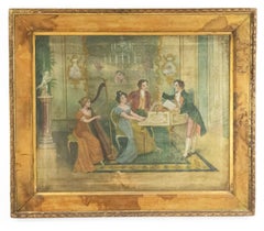 Louis XVI Painting of Music Room with Figures