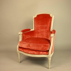 Bergère en bois peint Louis XVI par Claude II Sene:: vers 1775