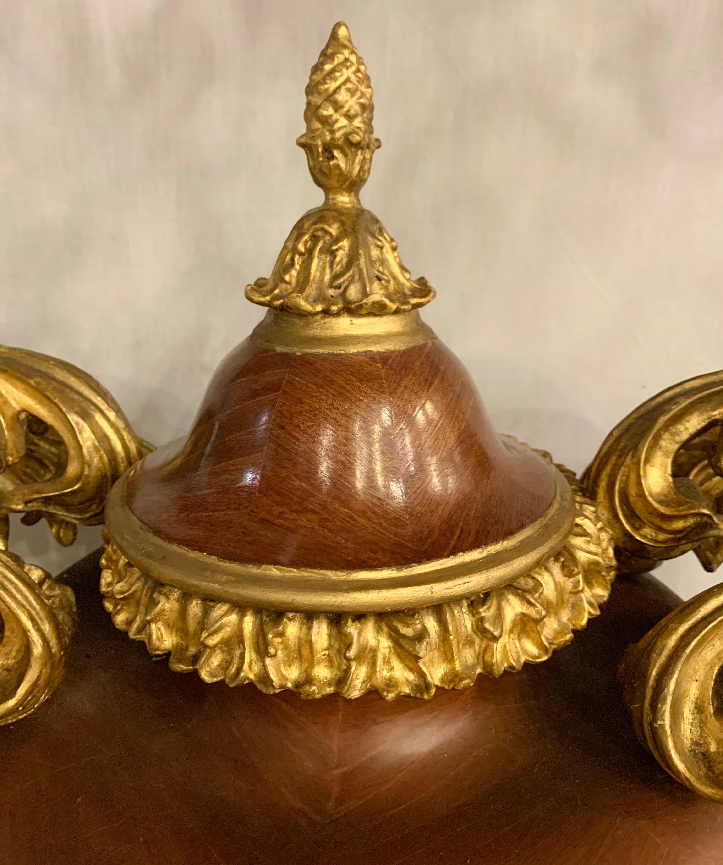Louis XVI Pair of French circa 1950 Urns and Cover on Pedestals 1
