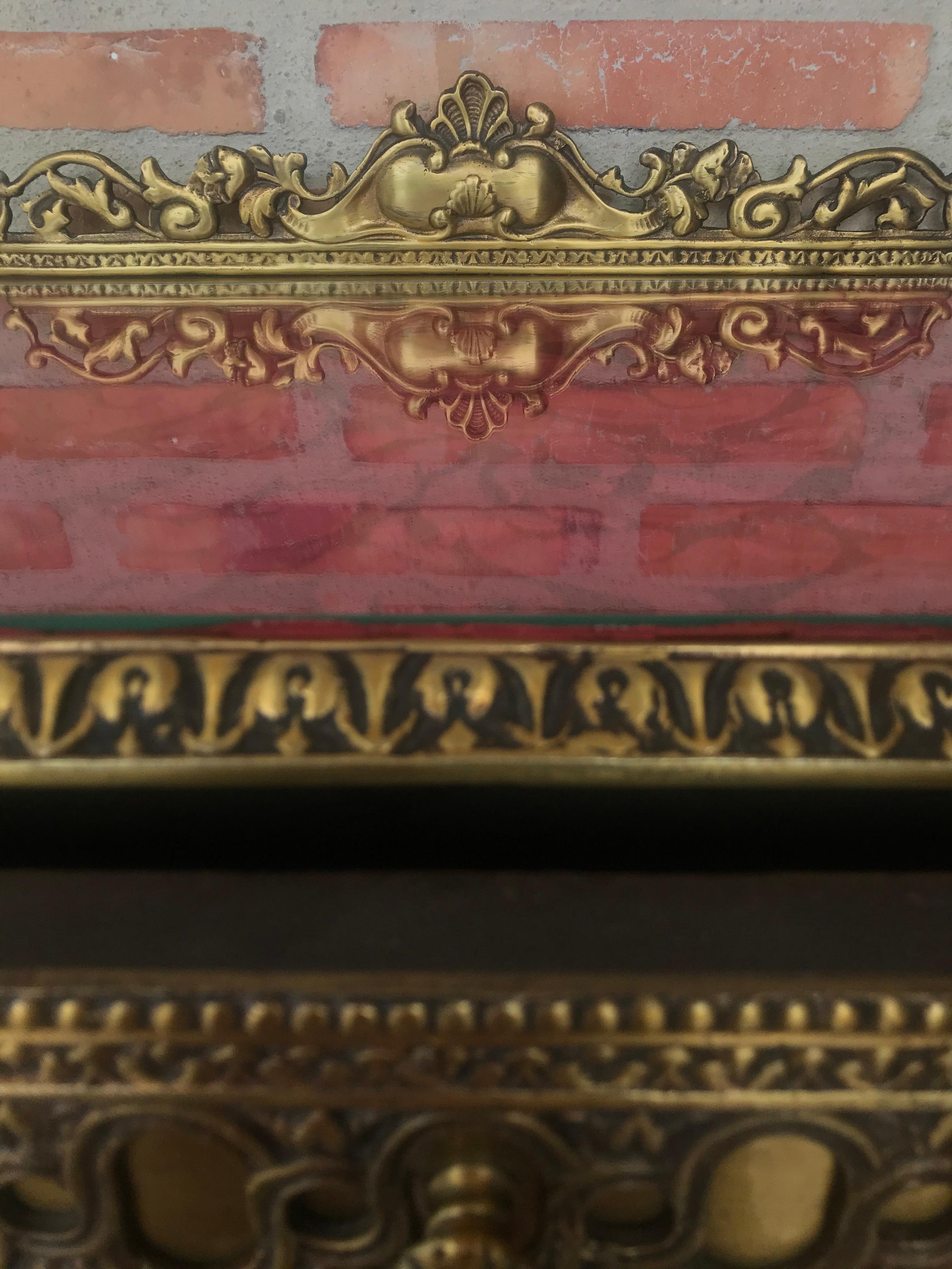 Louis XVI Pair of Bronze Vitrine Nightstand with Glass Door and Drawer 6