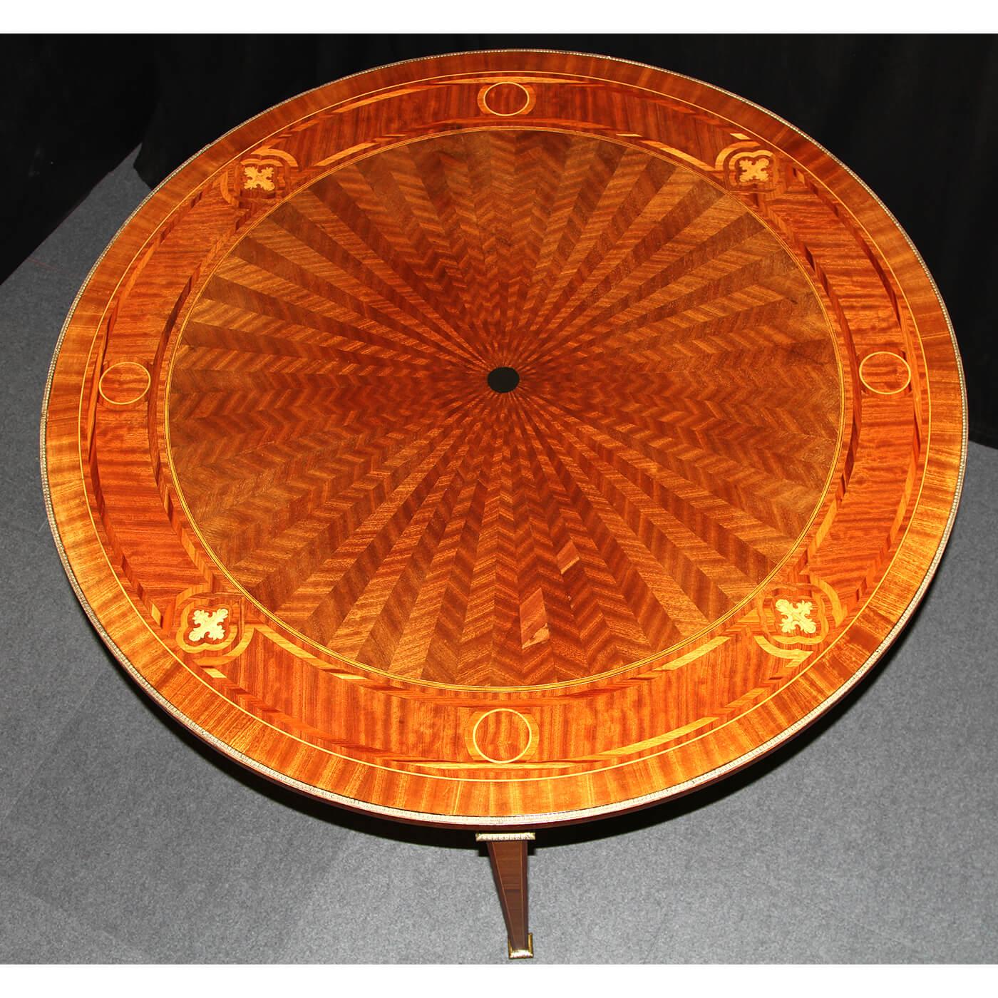 French Louis XVI Parquetry Center Table
