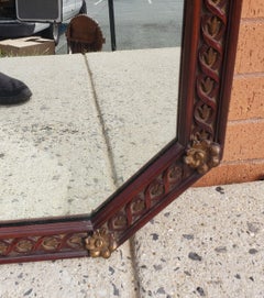 Louis XVI Partial Gilt Stained Carved Mirror, Circa 1930s