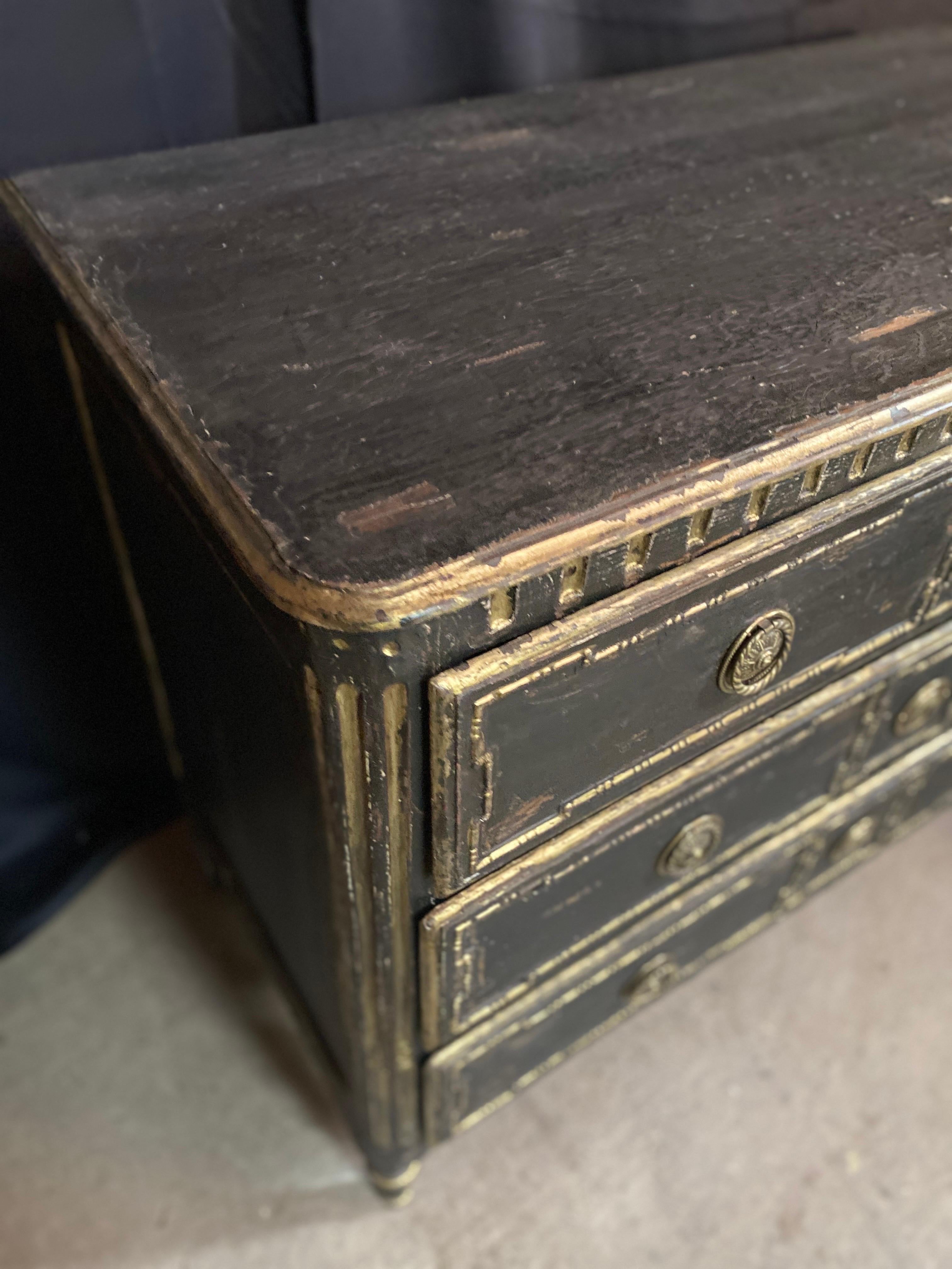 Louis XVI patinated chest of drawers dating from 19 th century  For Sale 7