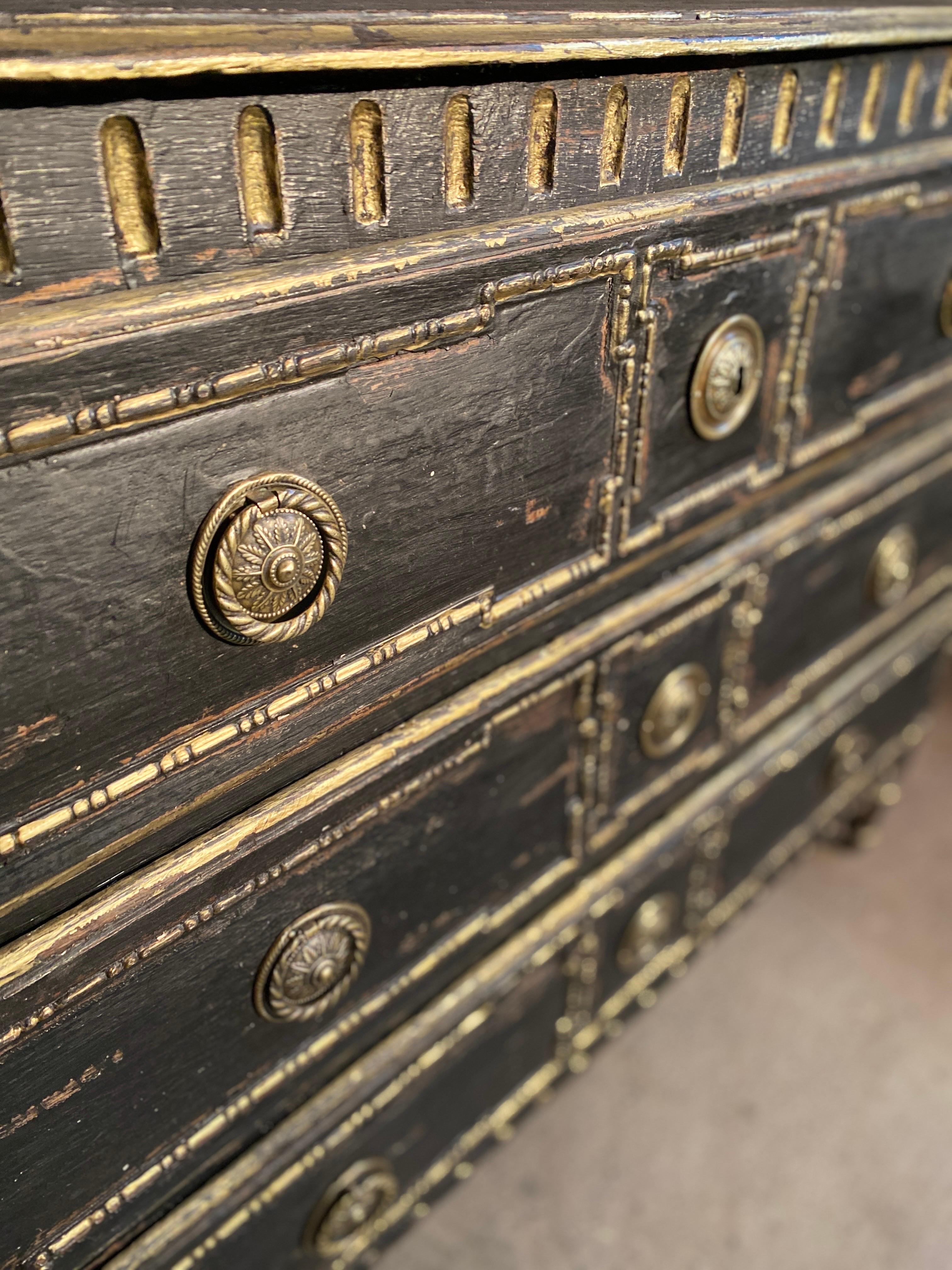 Louis XVI patinated chest of drawers dating from 19 th century  For Sale 9