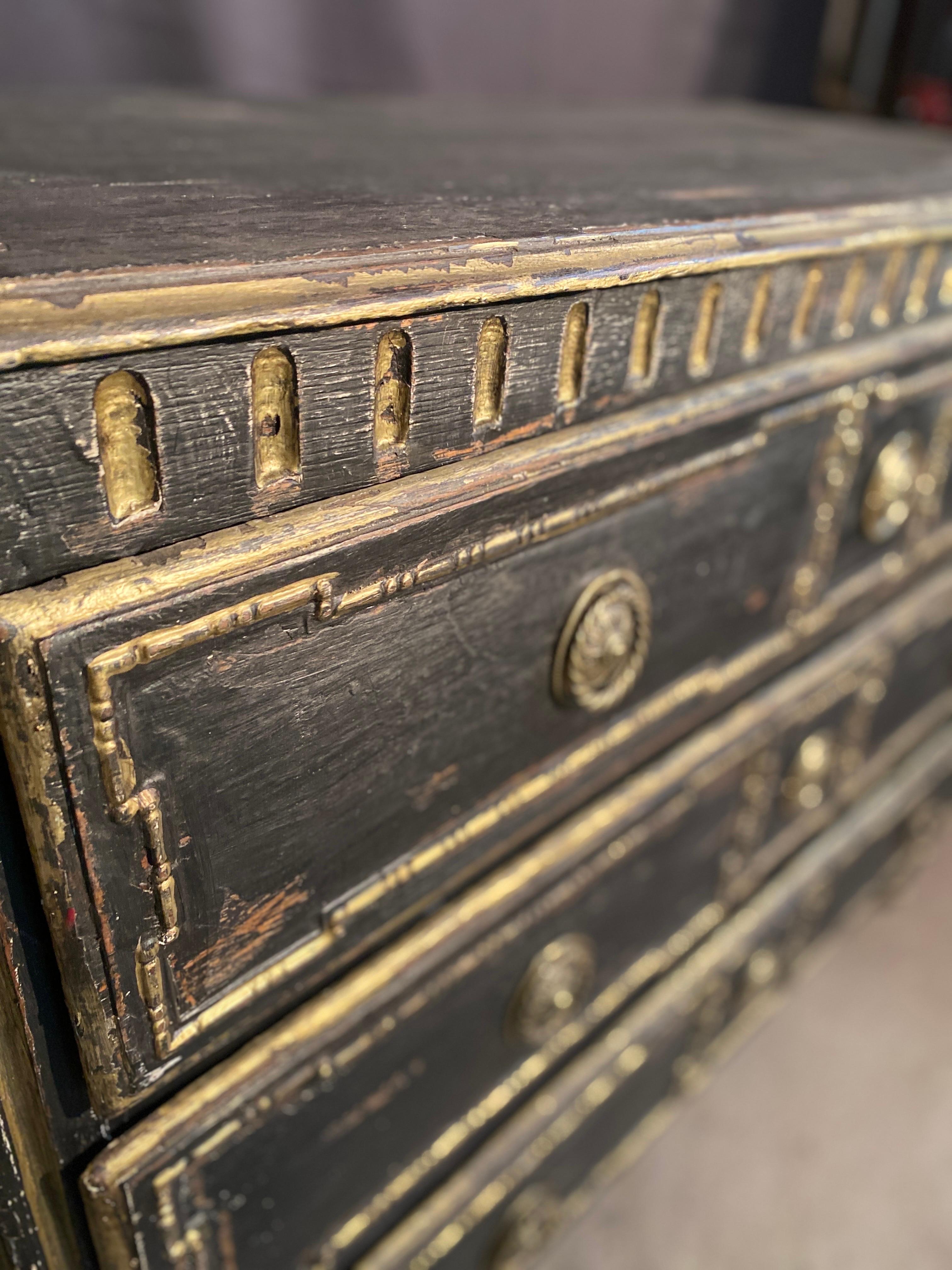 Belgian Louis XVI patinated chest of drawers dating from 19 th century  For Sale