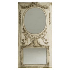 Louis XVI Patinated Trumeau Mirror, France, Early 19th Century