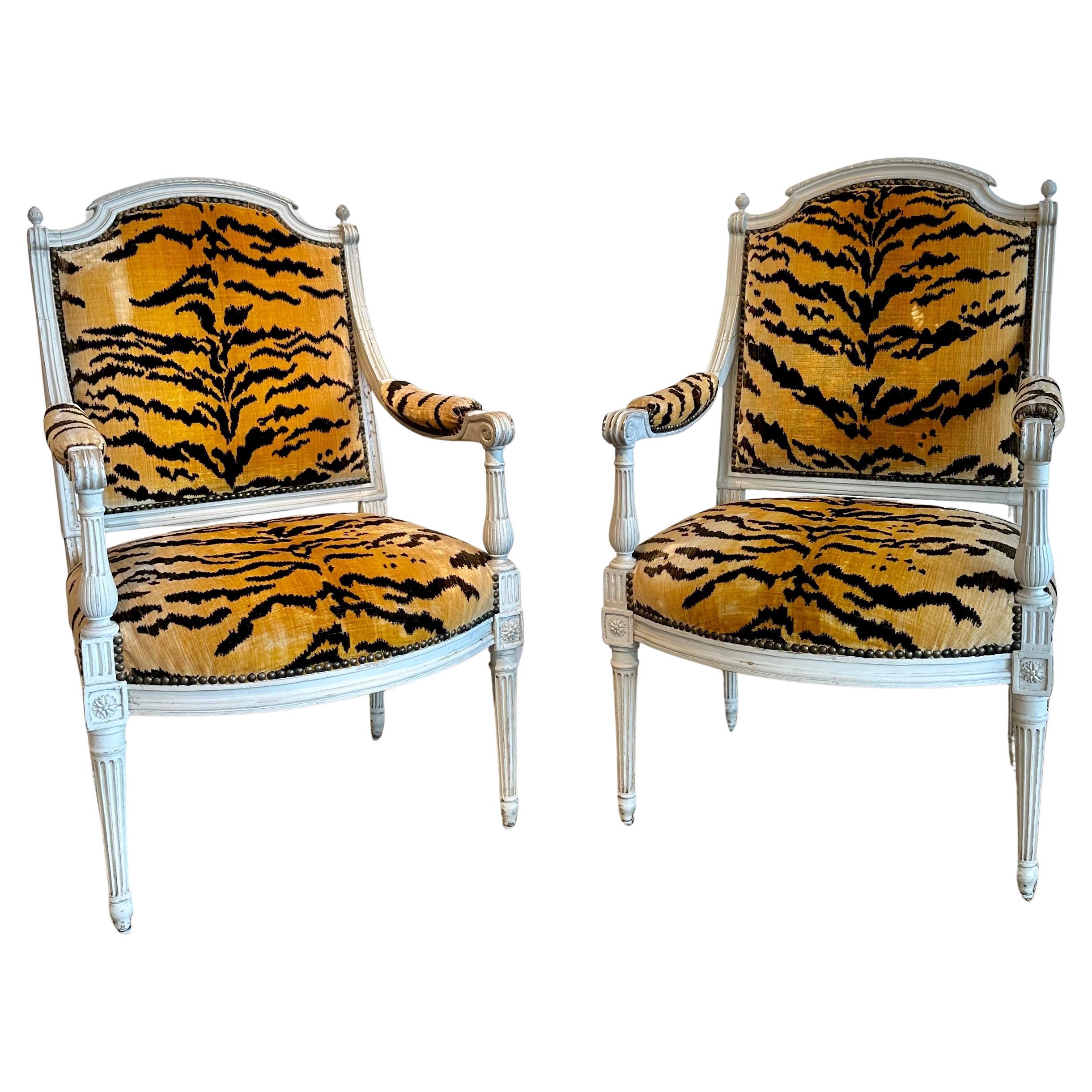 Louis XVI Period Armchairs, Ca. 1770 Stamped S.Brizard
