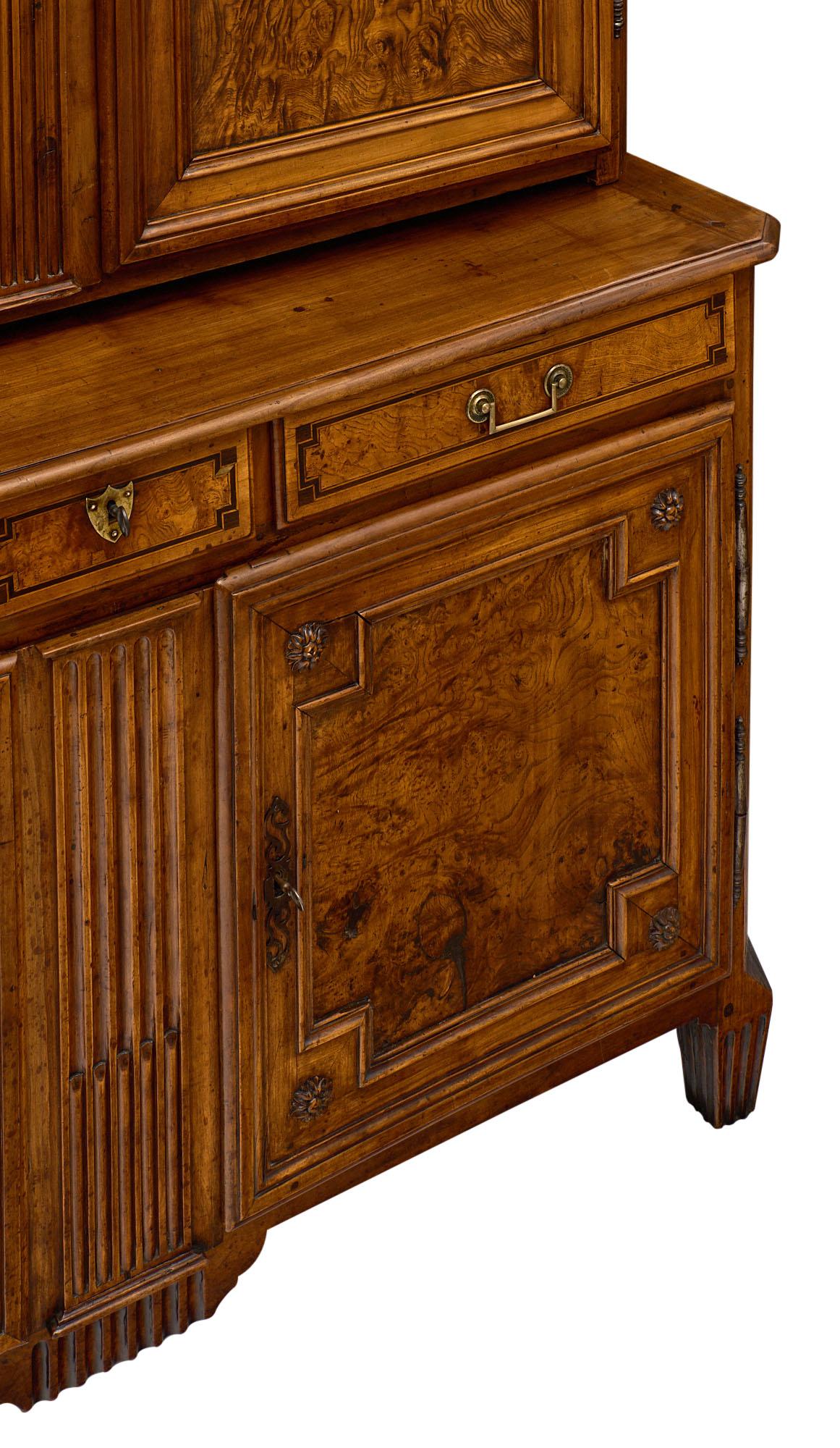 Louis XVI Period Burled Ash Double Corps Buffet In Good Condition In Austin, TX