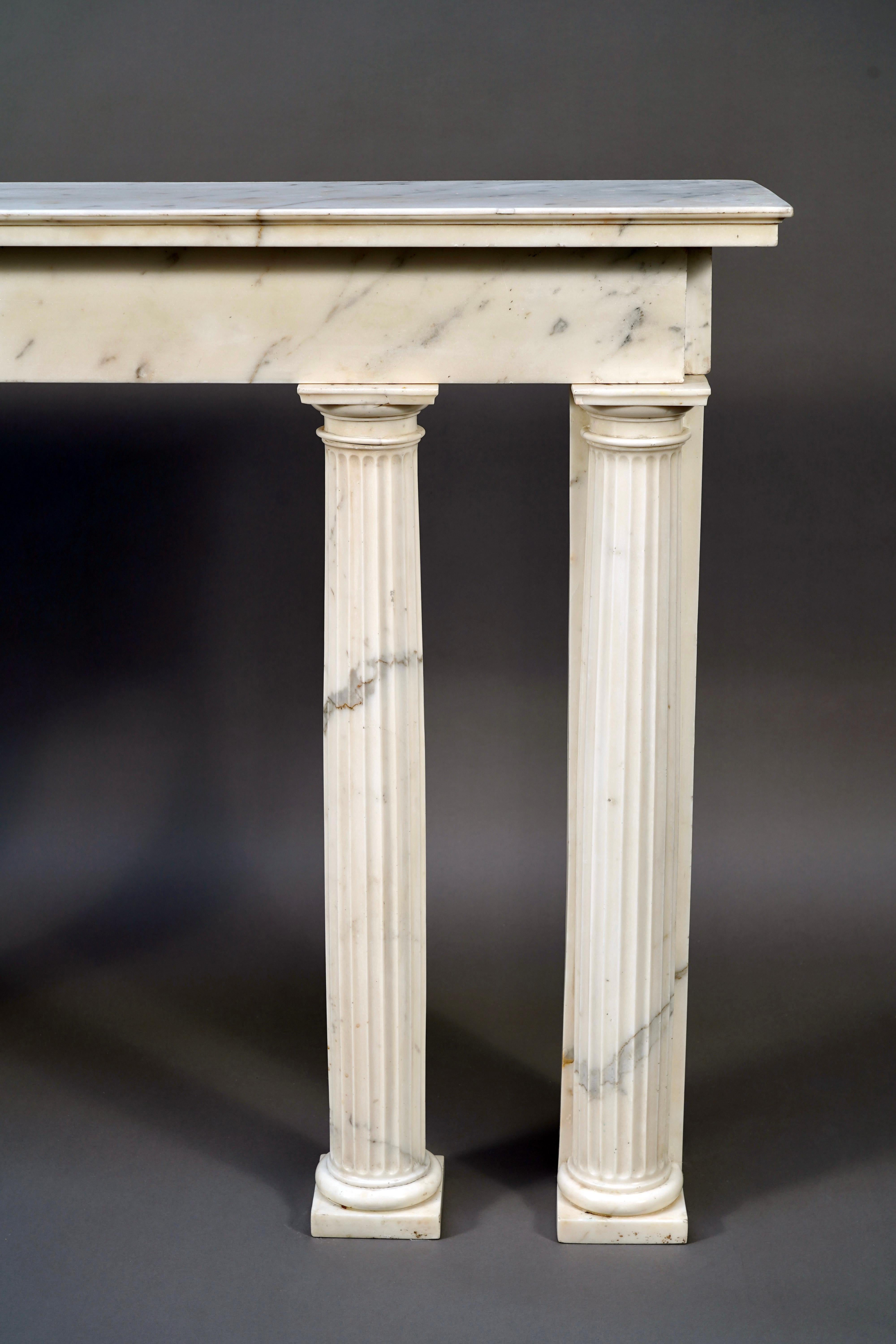 Carved Louis XVI Period Carrara Marble Console, France, circa 1780 For Sale