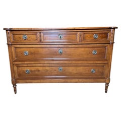 Louis XVI Period Chest of Drawers in Solid Cherry Wood, 18th Century