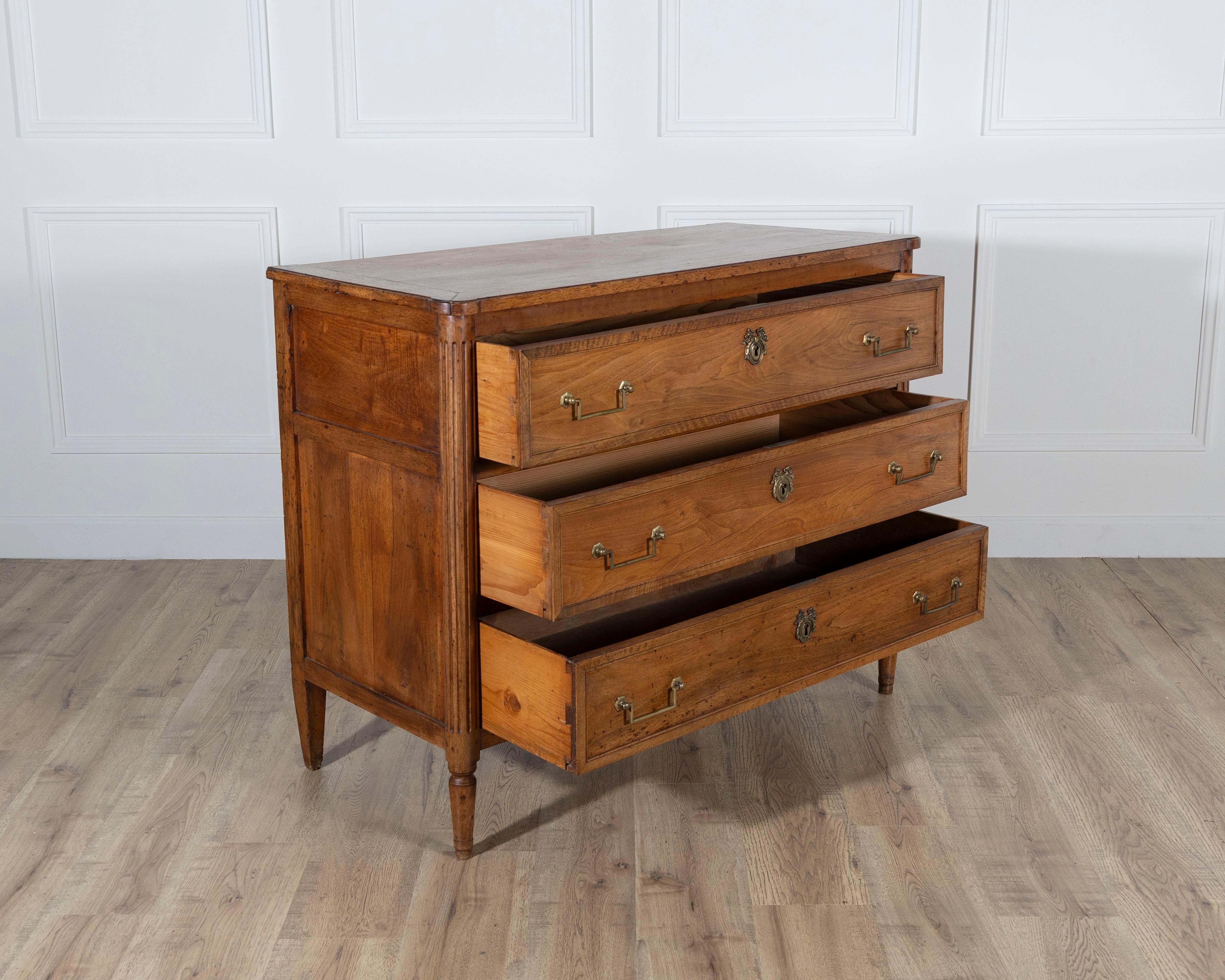 Louis XVI Period Commode In Walnut Late 18th Century In Good Condition For Sale In Atlanta, GA