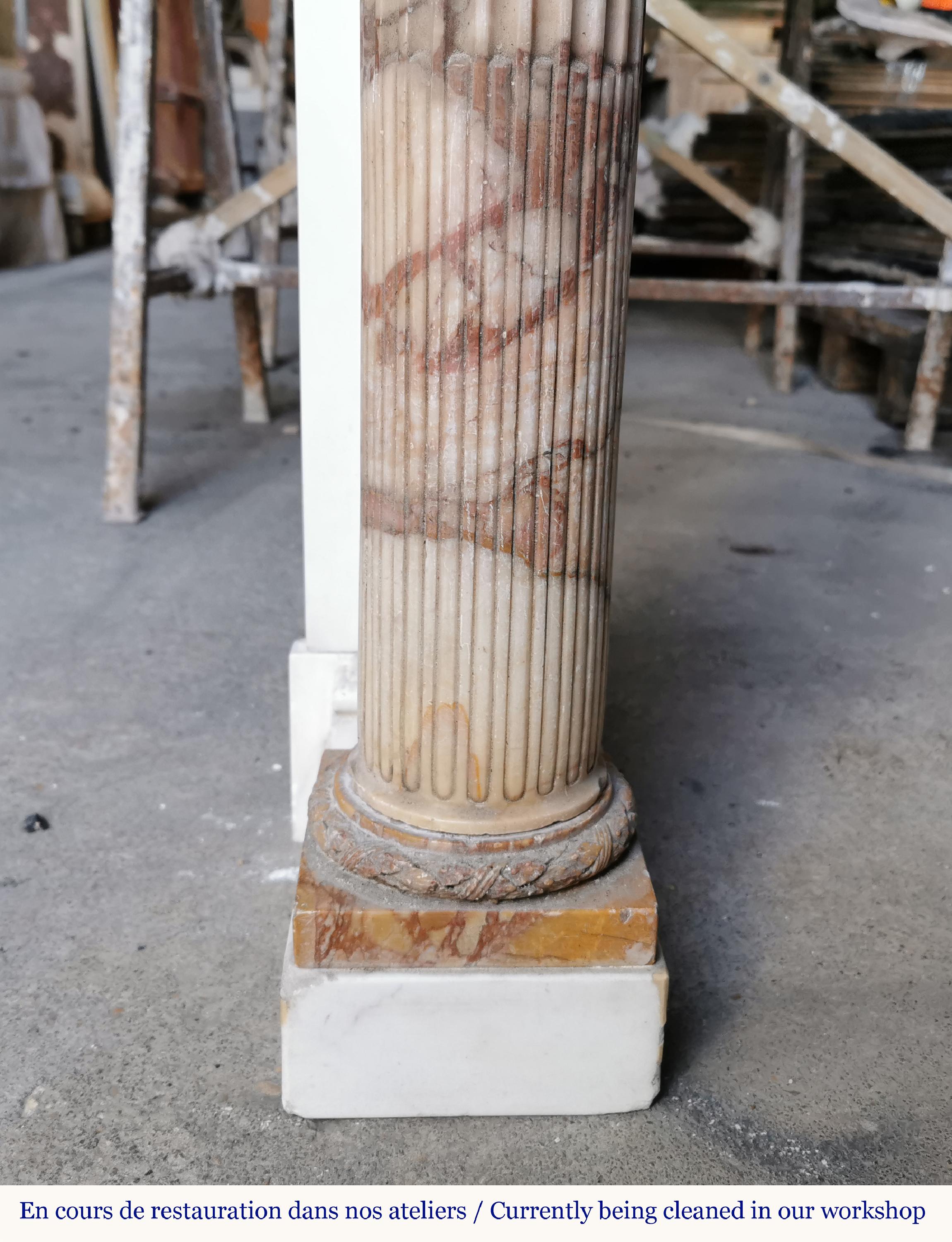 Louis XVI Period Fireplace with Detached Columns For Sale 4