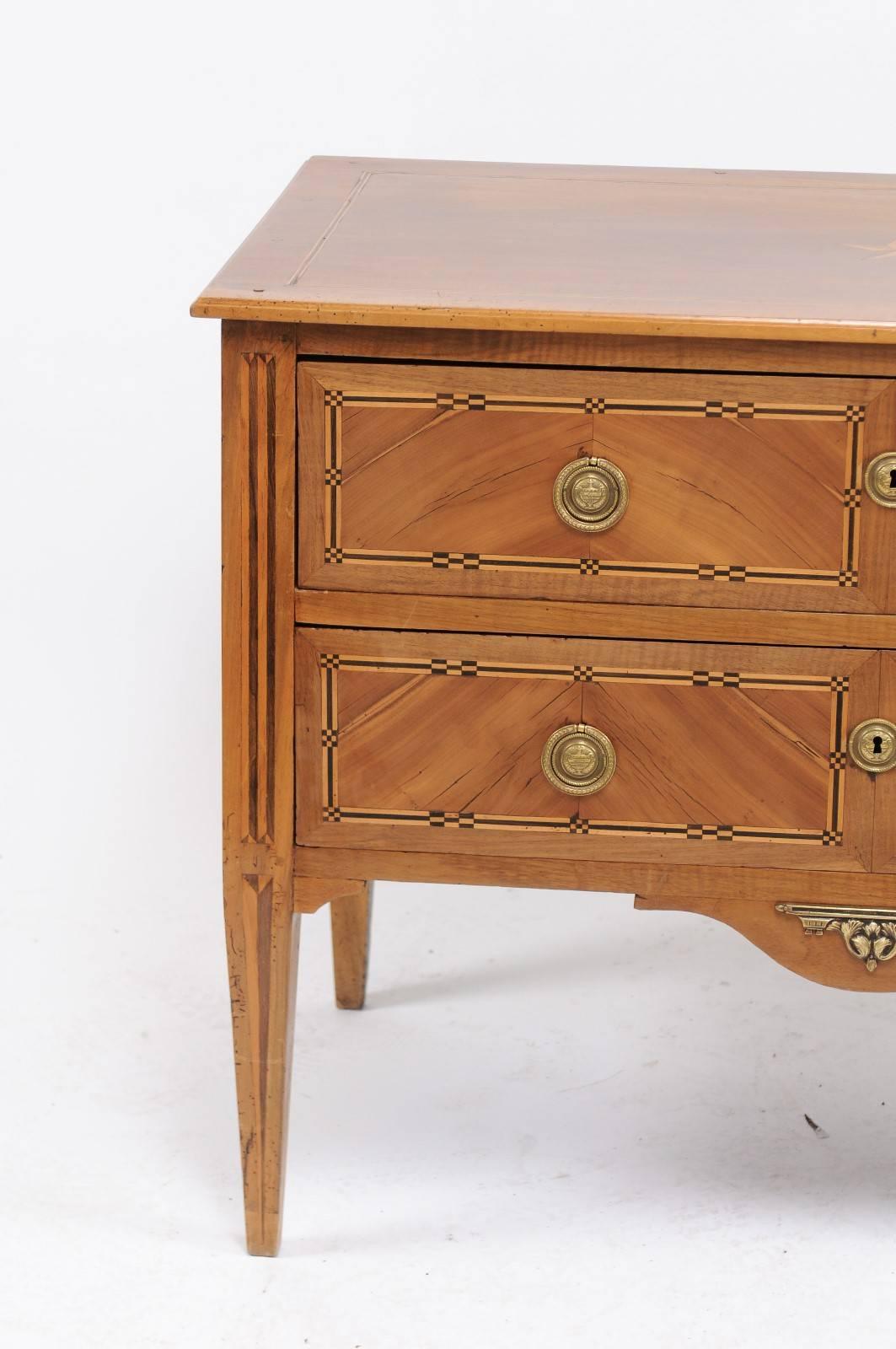 Louis XVI Period French Walnut Commode with Marquetry Décor, Late 18th Century 5