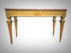 Louis XVI Period Gilded Carved Wood Console Table 18 th