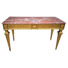 Louis XVI Period Gilded Carved Wood Console Table 18 th