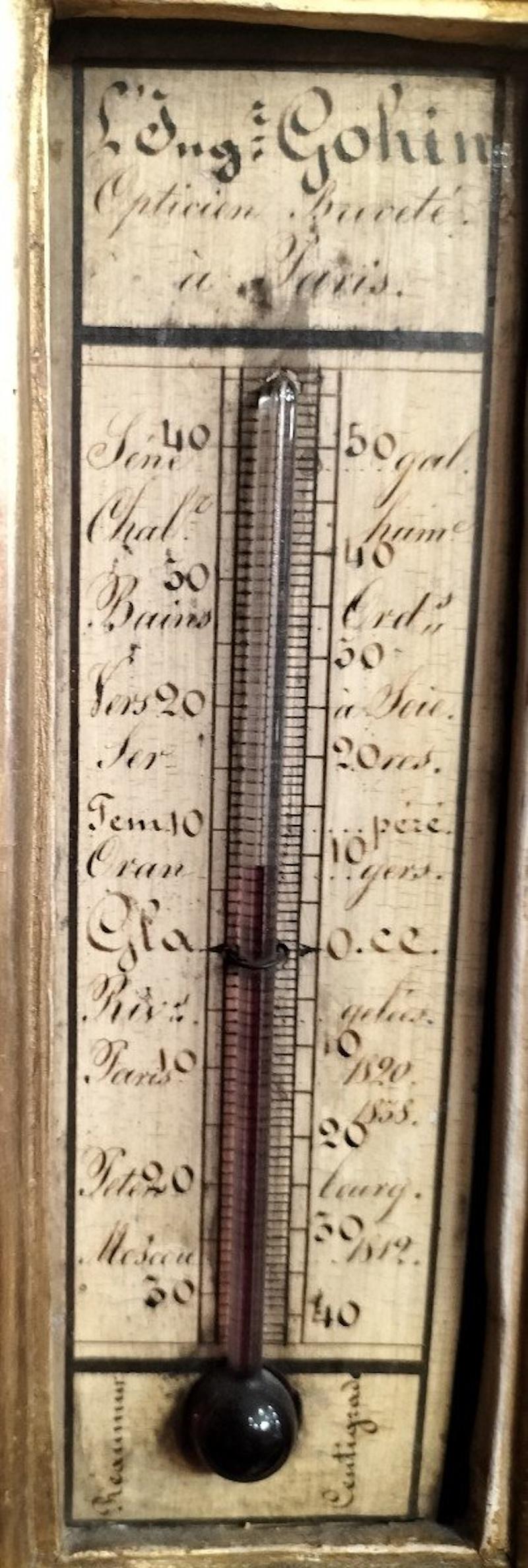 Barometer aus vergoldetem Holz aus der Louis-XVI-Periode, 18. Jahrhundert. im Angebot 4