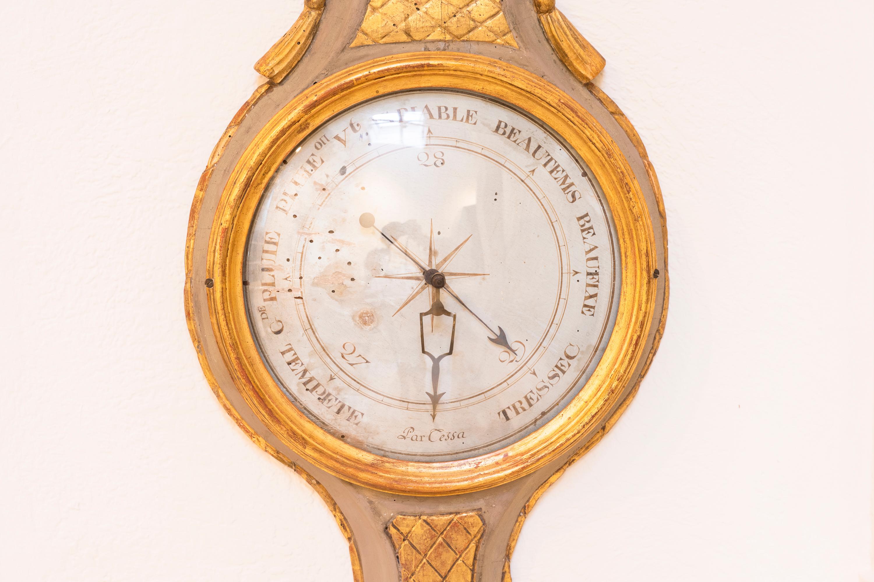 Louis XVI Periode Giltwood Barometer im Zustand „Gut“ im Angebot in Ross, CA