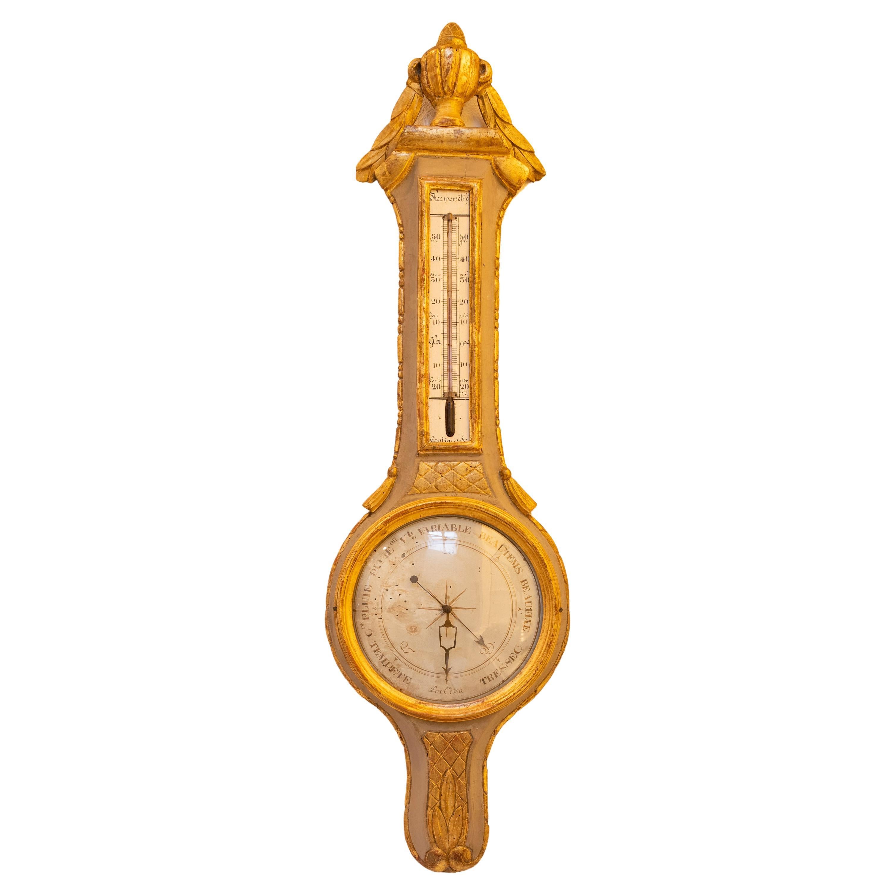 Louis XVI Period Giltwood Barometer For Sale