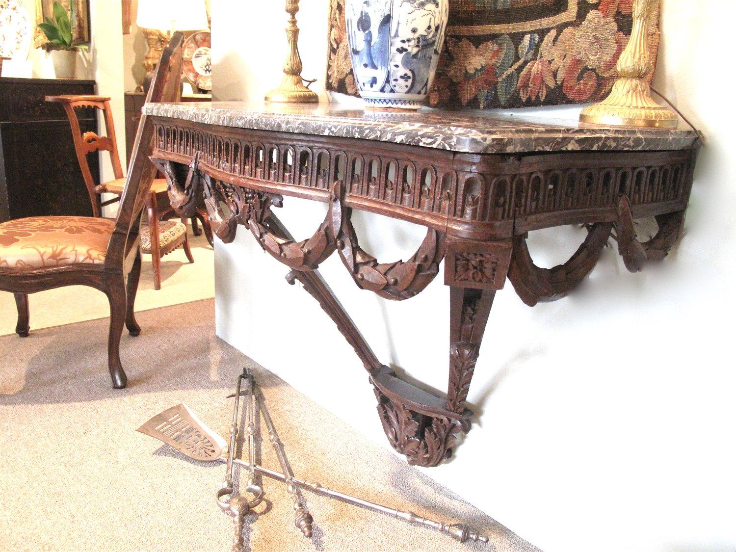 Louis XVI Period Marble Topped French Neoclassical Console Table, 18th Century For Sale 2