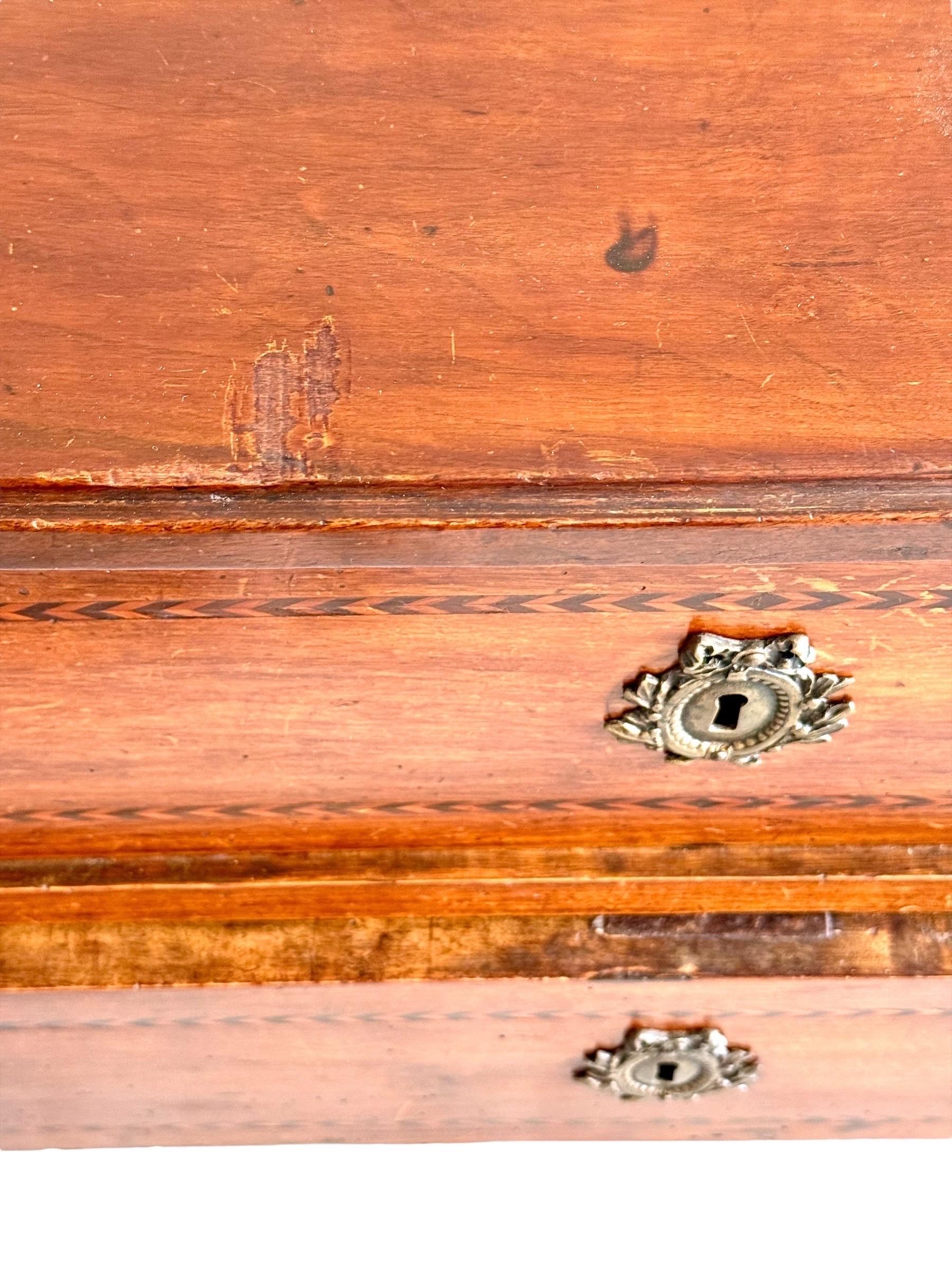 Louis XVI Period Marquetry Inlaid Cherrywood Commode, Late 18th Century For Sale 4