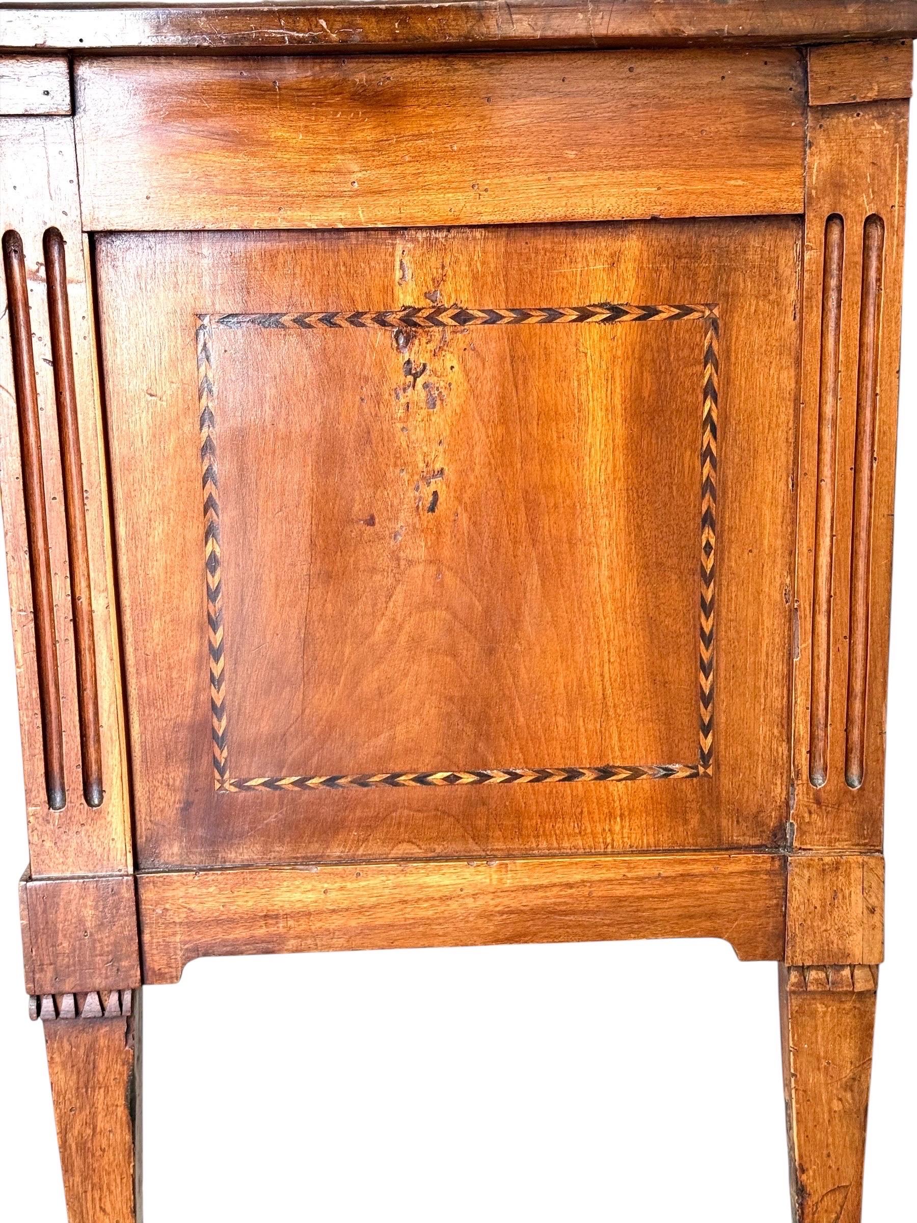 Louis XVI Period Marquetry Inlaid Cherrywood Commode, Late 18th Century For Sale 5