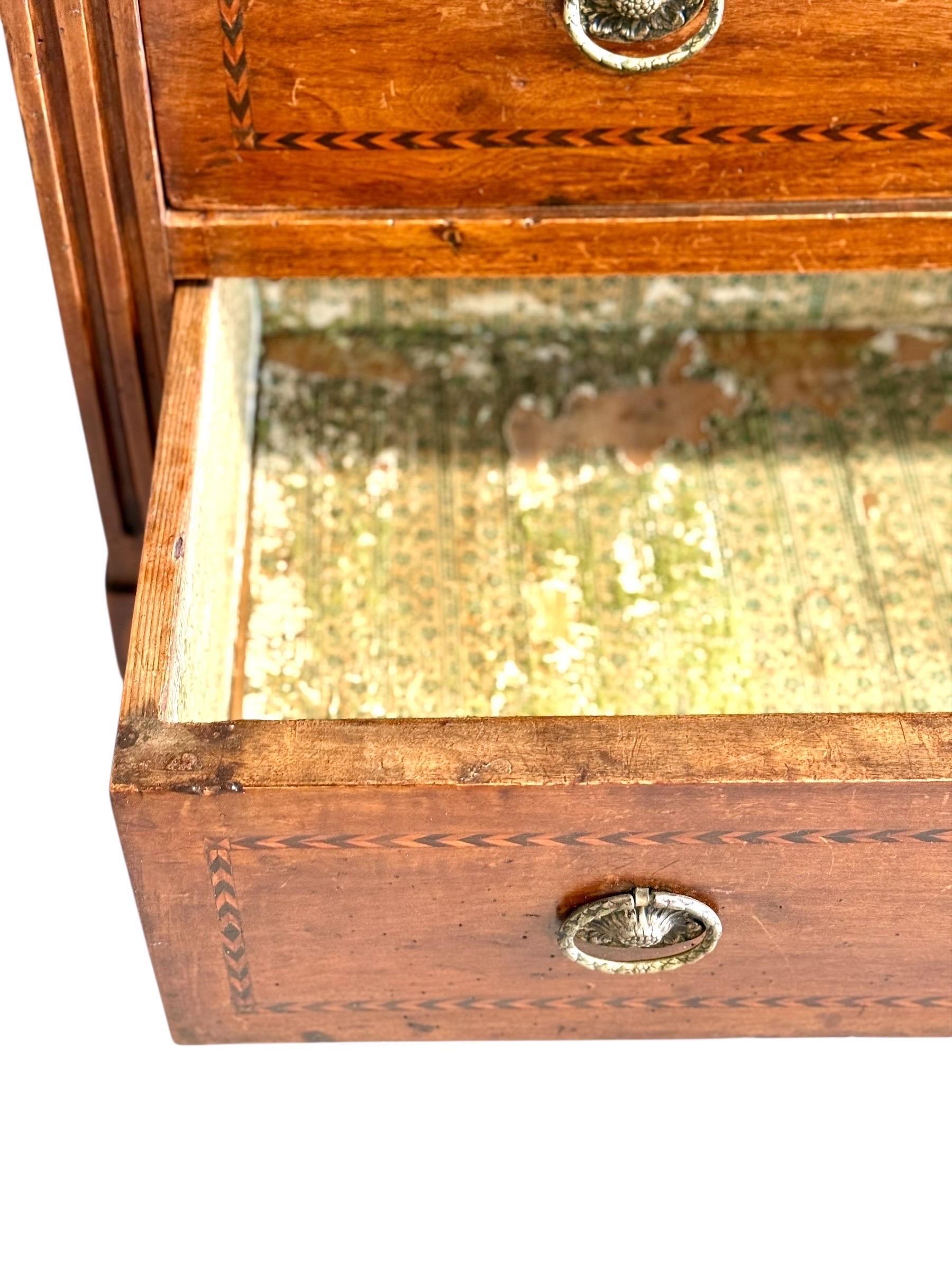 Louis XVI Period Marquetry Inlaid Cherrywood Commode, Late 18th Century For Sale 6
