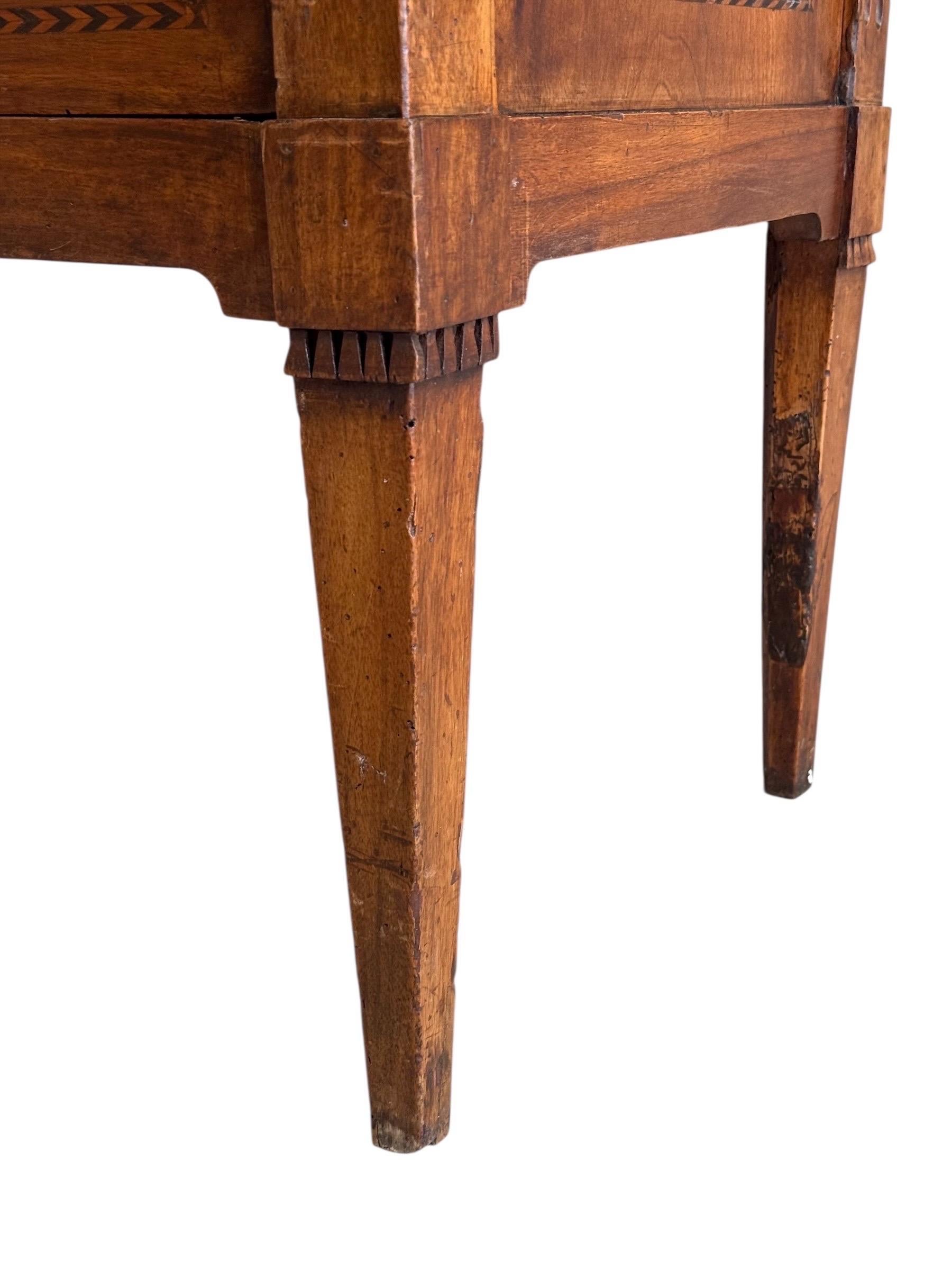 Louis XVI Period Marquetry Inlaid Cherrywood Commode, Late 18th Century For Sale 9