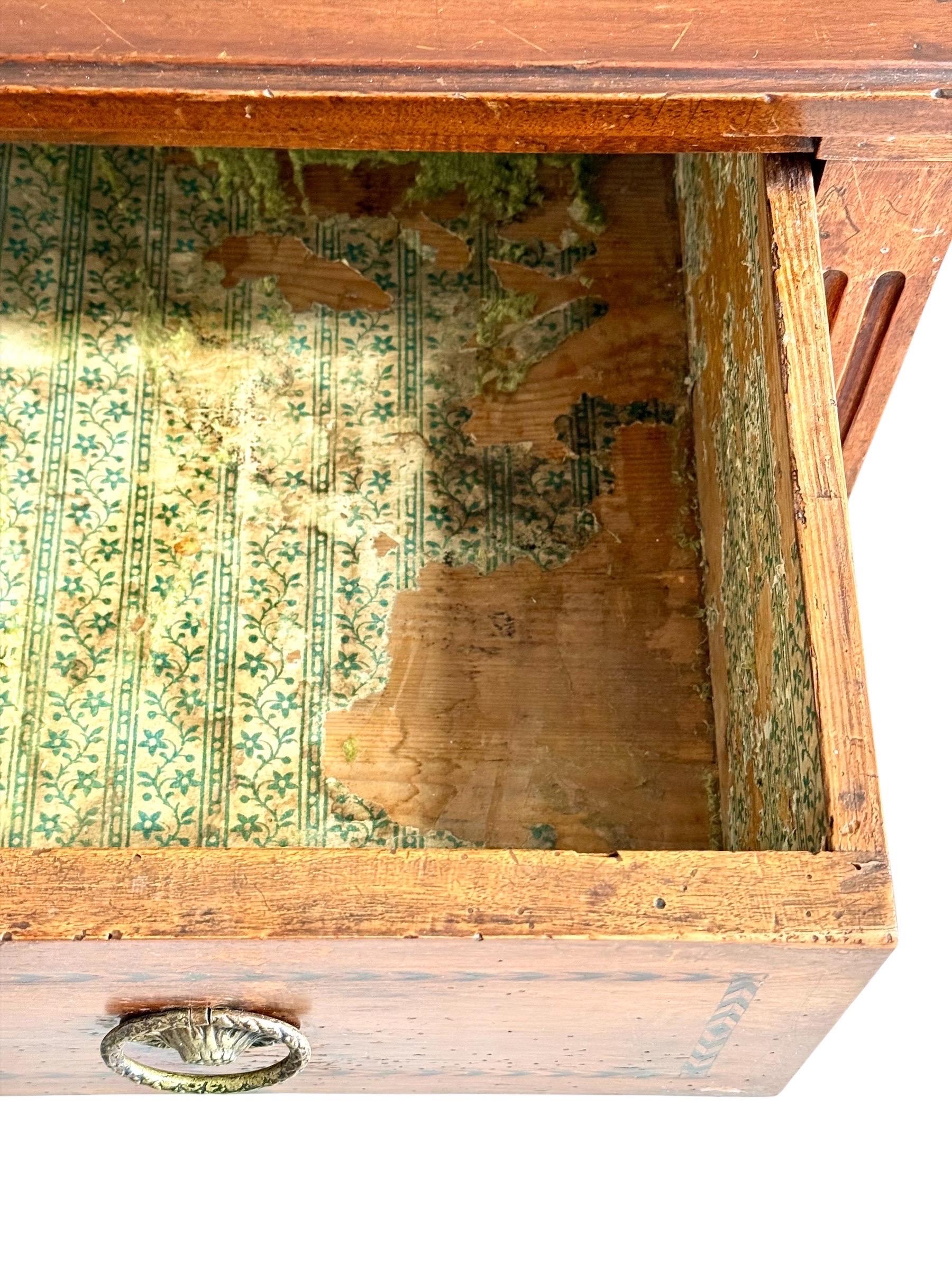 Louis XVI Period Marquetry Inlaid Cherrywood Commode, Late 18th Century For Sale 10