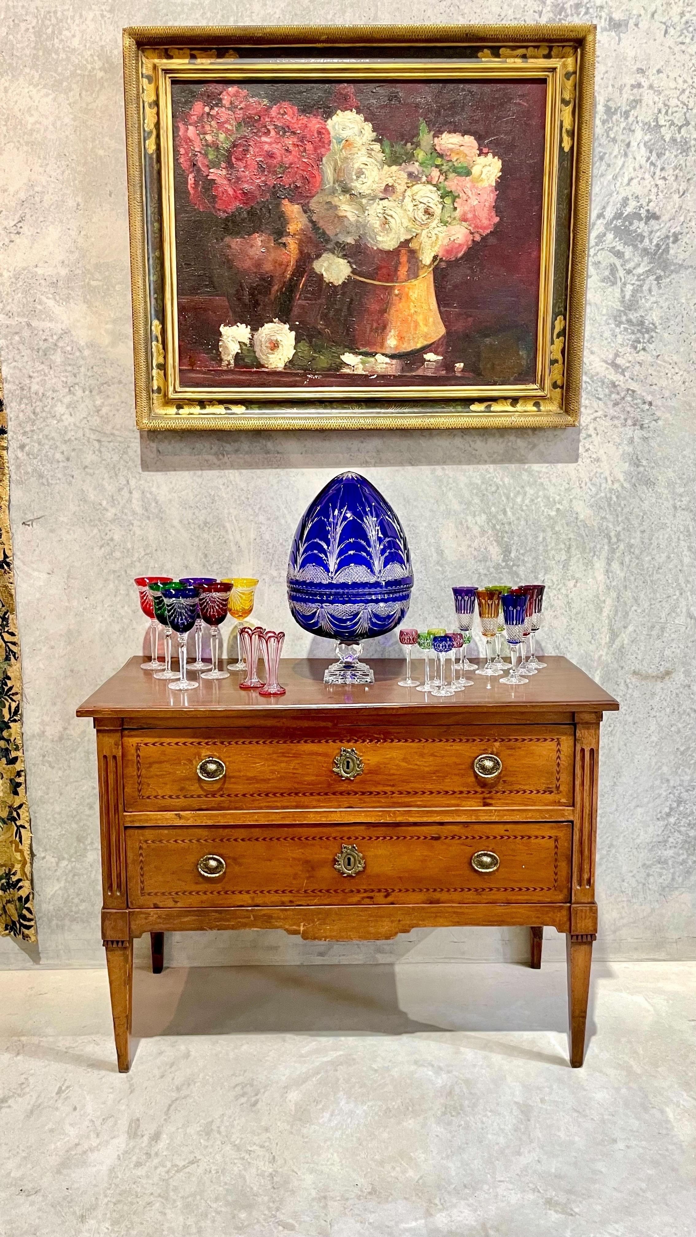 Louis XVI Period Marquetry Inlaid Cherrywood Commode, Late 18th Century For Sale 2