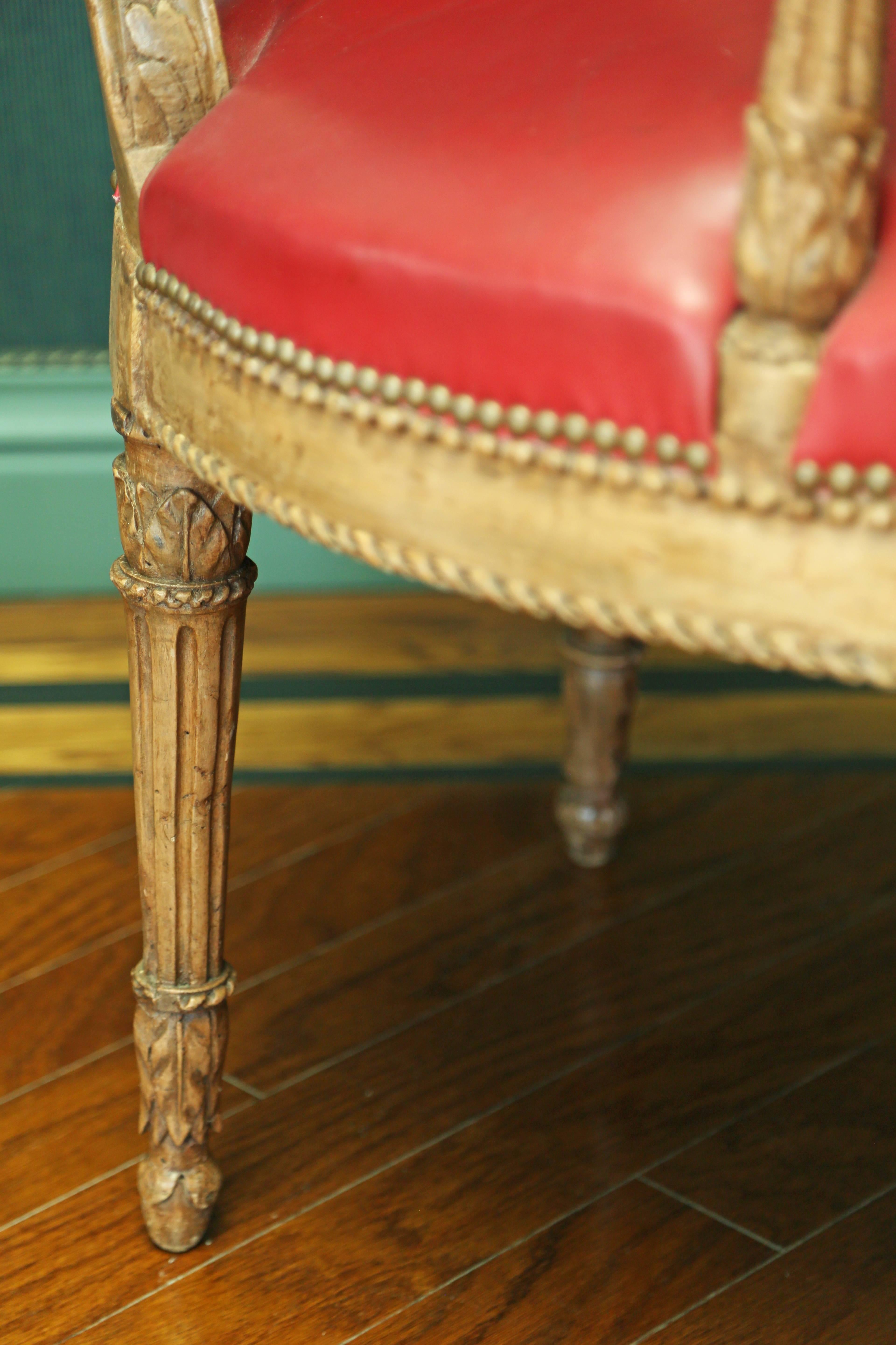 Late 18th Century Louis XVI Period Oval Back Armchair For Sale