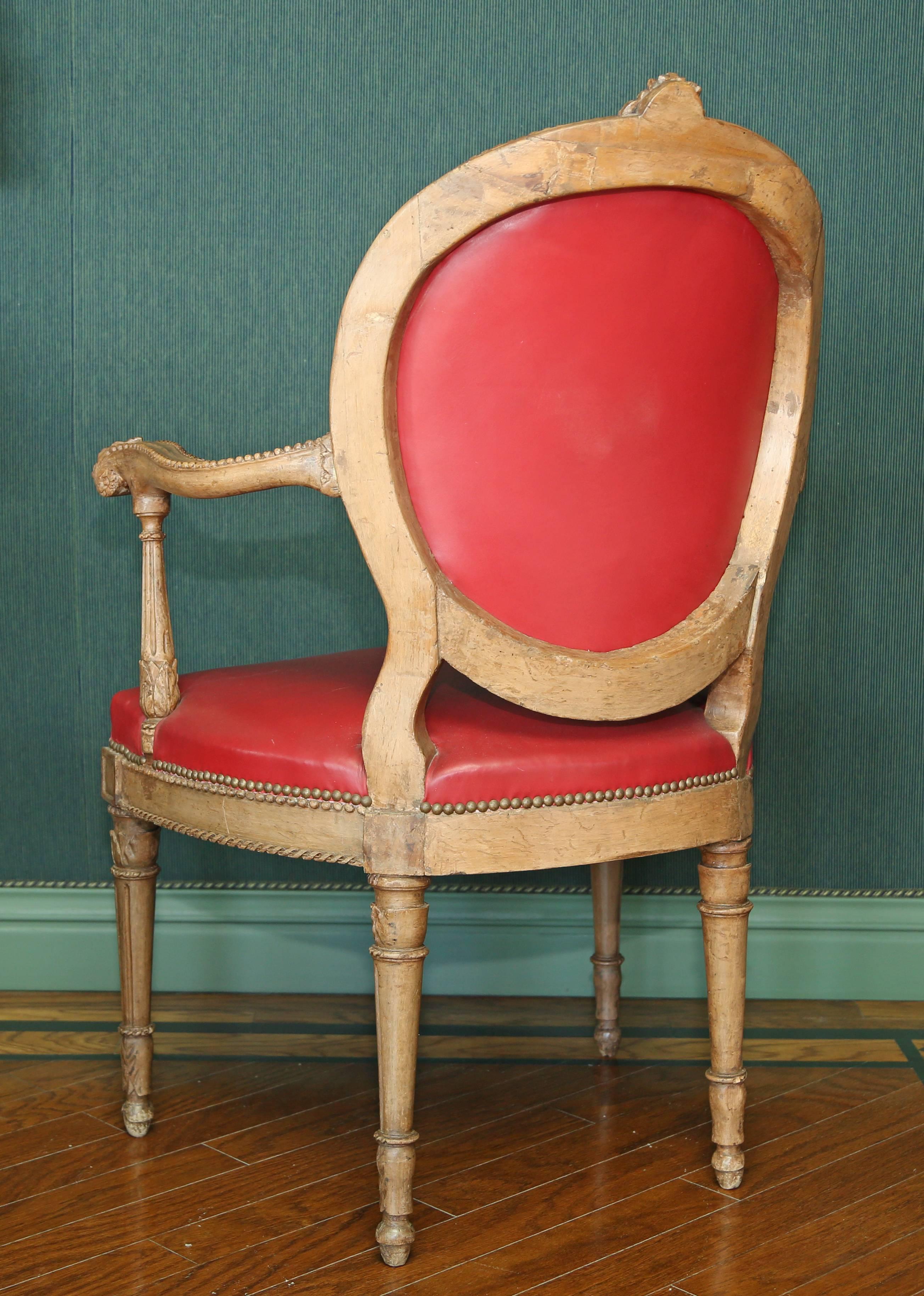 Louis XVI Period Oval Back Armchair For Sale 1